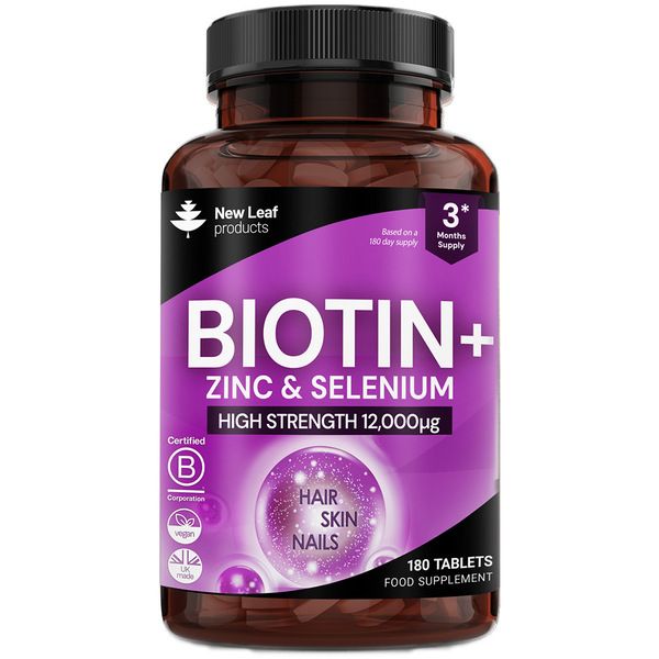 New leaf health Biotin Hair Growth Vitamins 12000 mcg - With Zinc & Selenium image 1