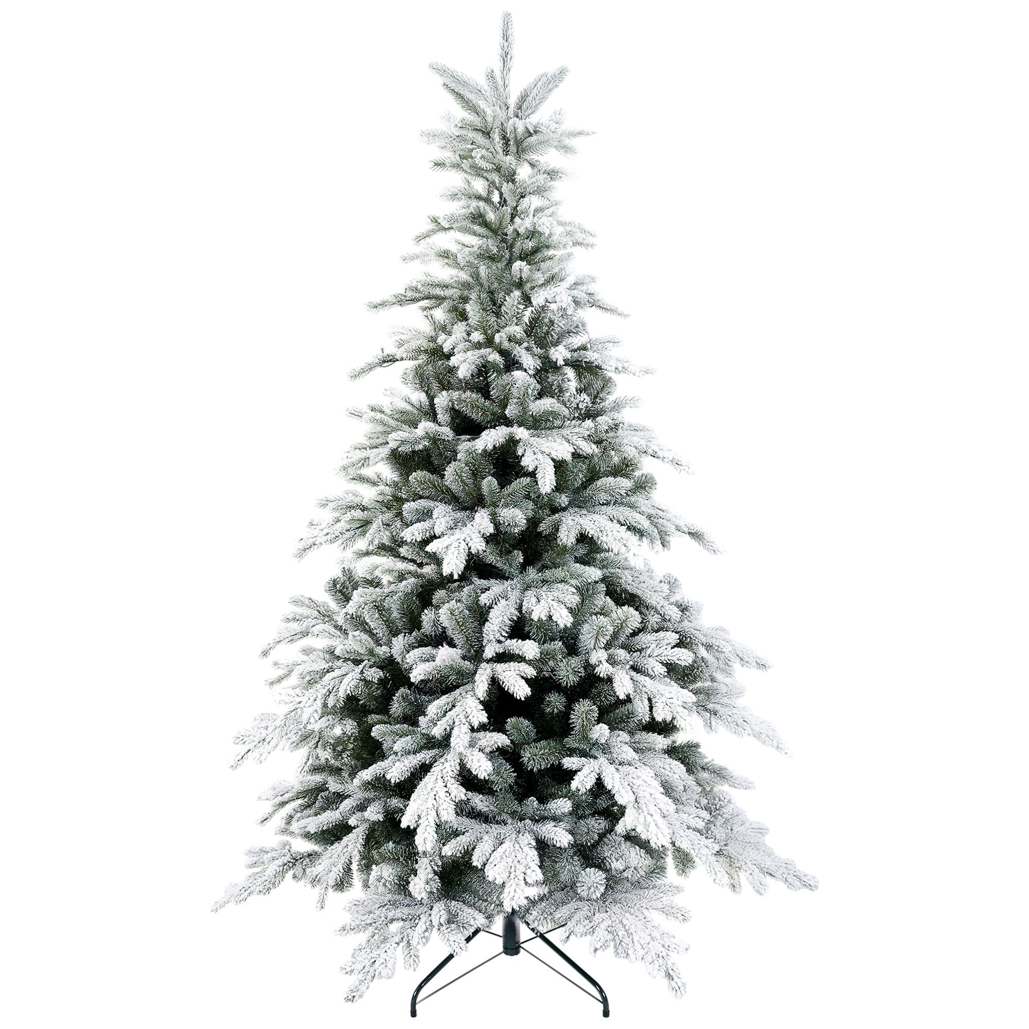 HOMCOM Artificial Prelit Christmas Tree, Snow Xmas Tree with LED Lights image 2