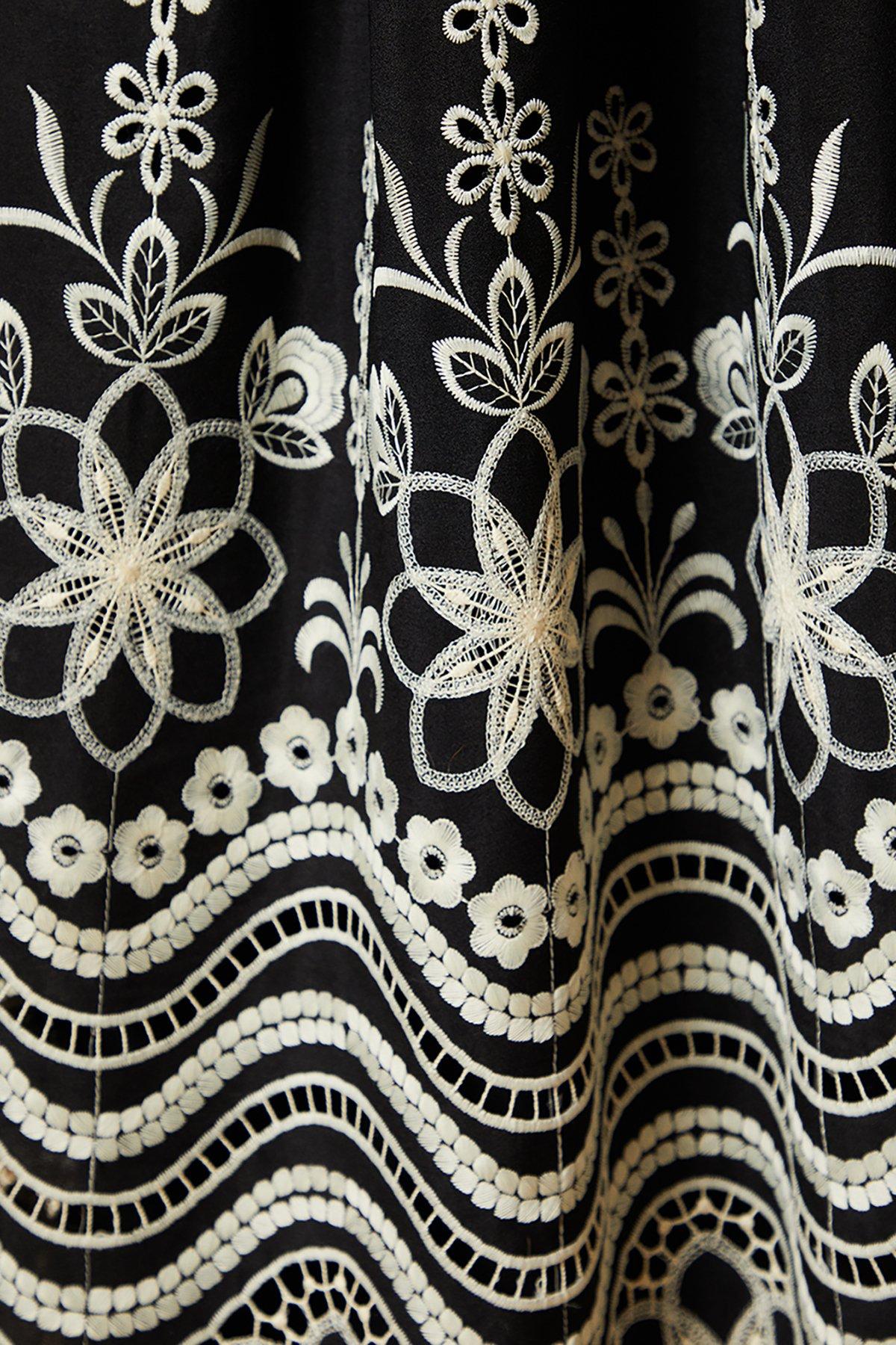 Oasis Mono Cutwork Floral Embroidered Strappy Midaxi Dress Mono image 4