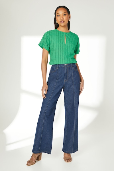 Principles Green Broderie Cotton T - Shirt Green