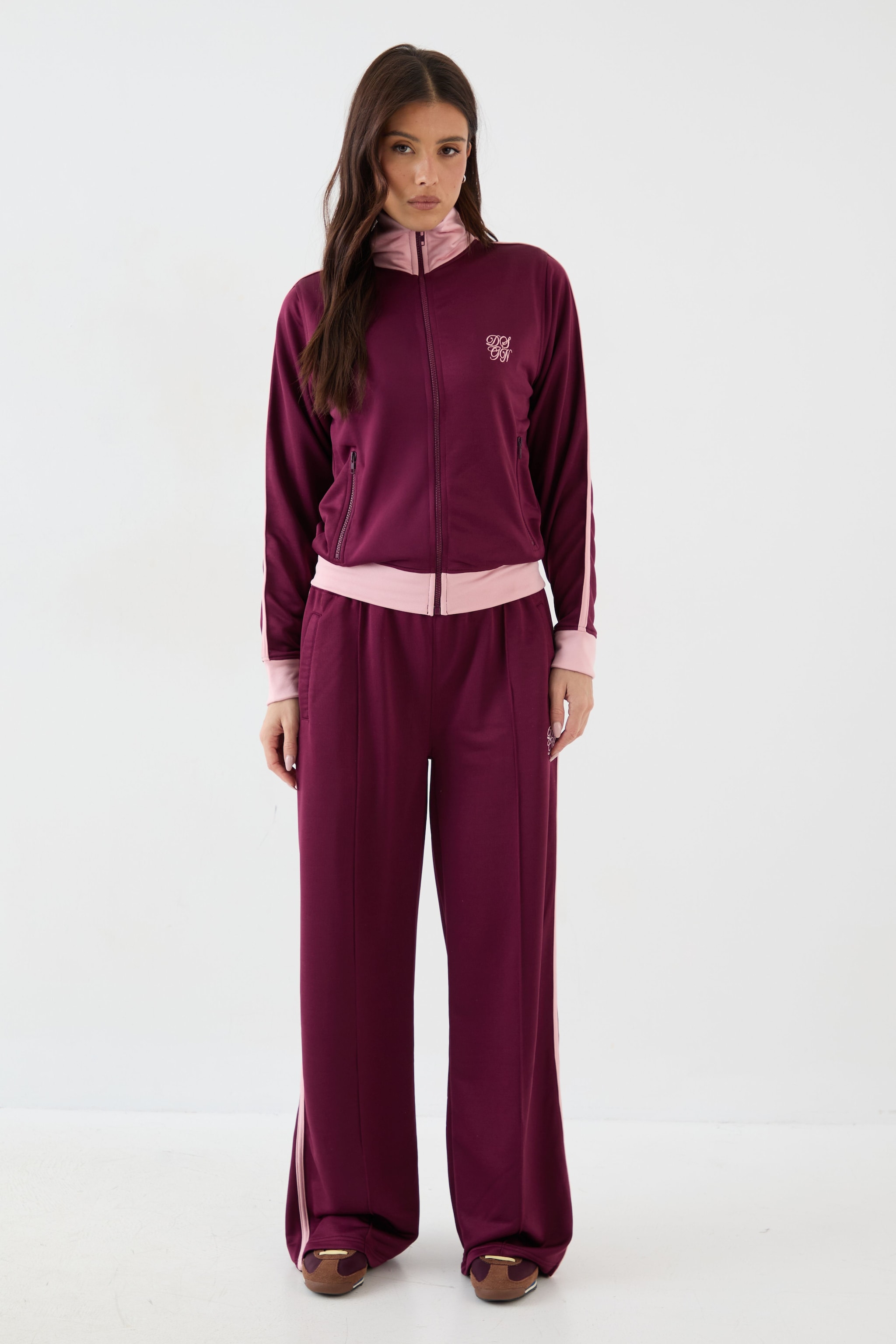 DSGN Studio DSGN Studio Tricot Contrast Straight Leg Jogger Plum image 5