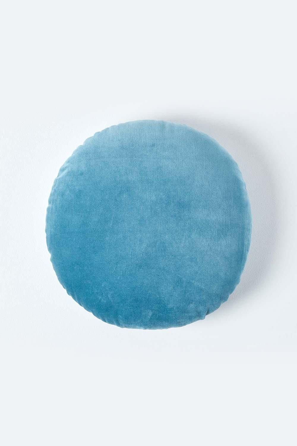 Homescapes Velvet Cushion, 40 cm Round image 1
