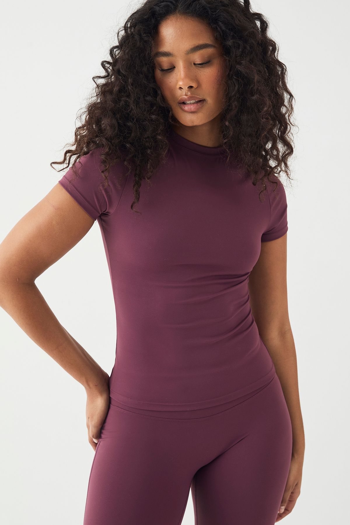 DSGN Studio DSGN Studio Sports Ultra Sculpt Short Sleeve Top Plum image 3