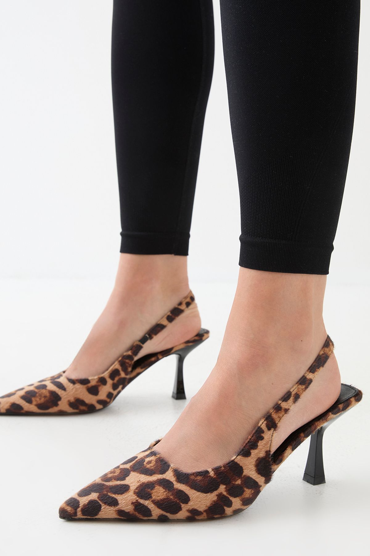 MissPap Leopard High Stiletto Heel Sling Back Court Shoes Leopard image 4