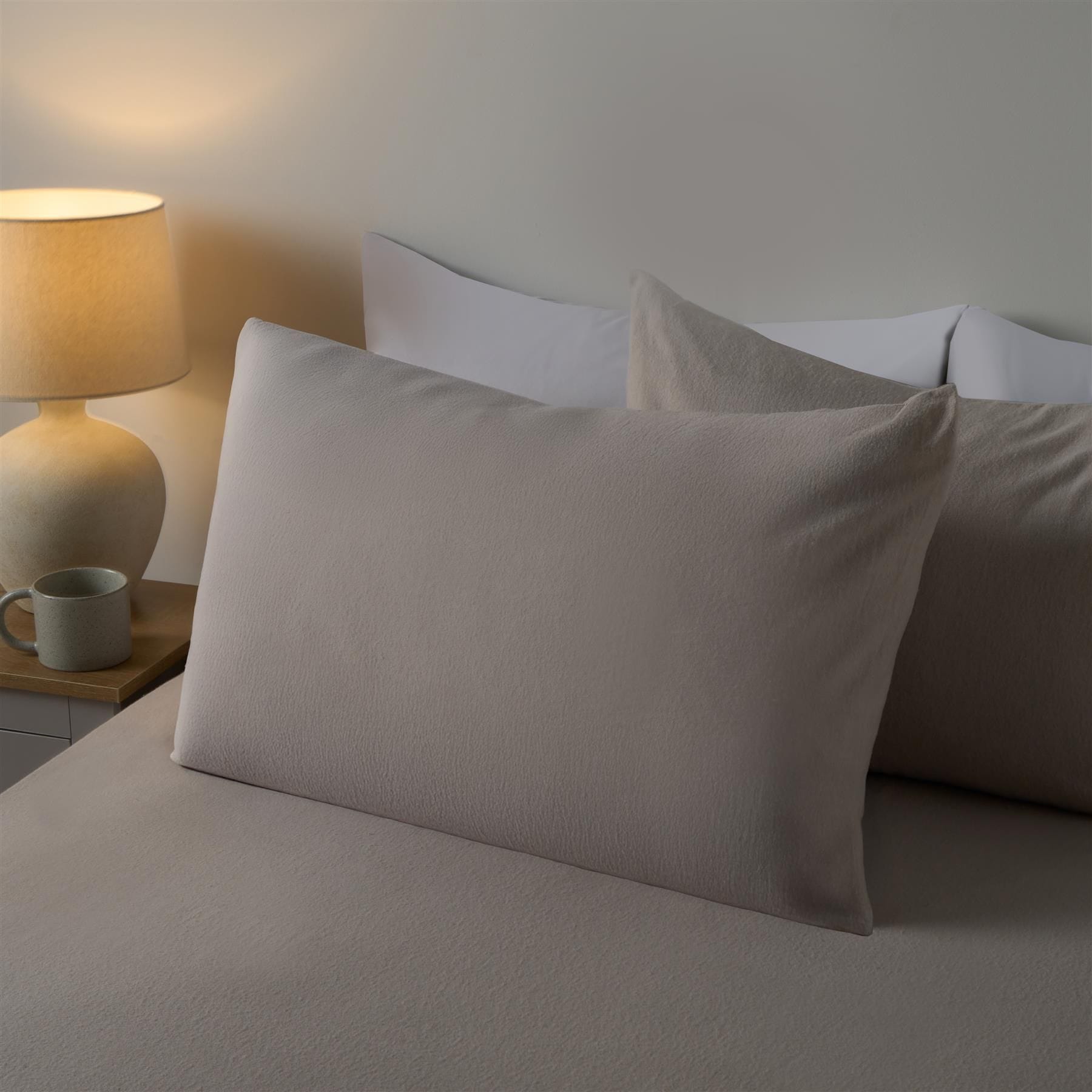 OHS 2 Pack Essential Brushed Cotton Soft Housewife Pillowcases image 1