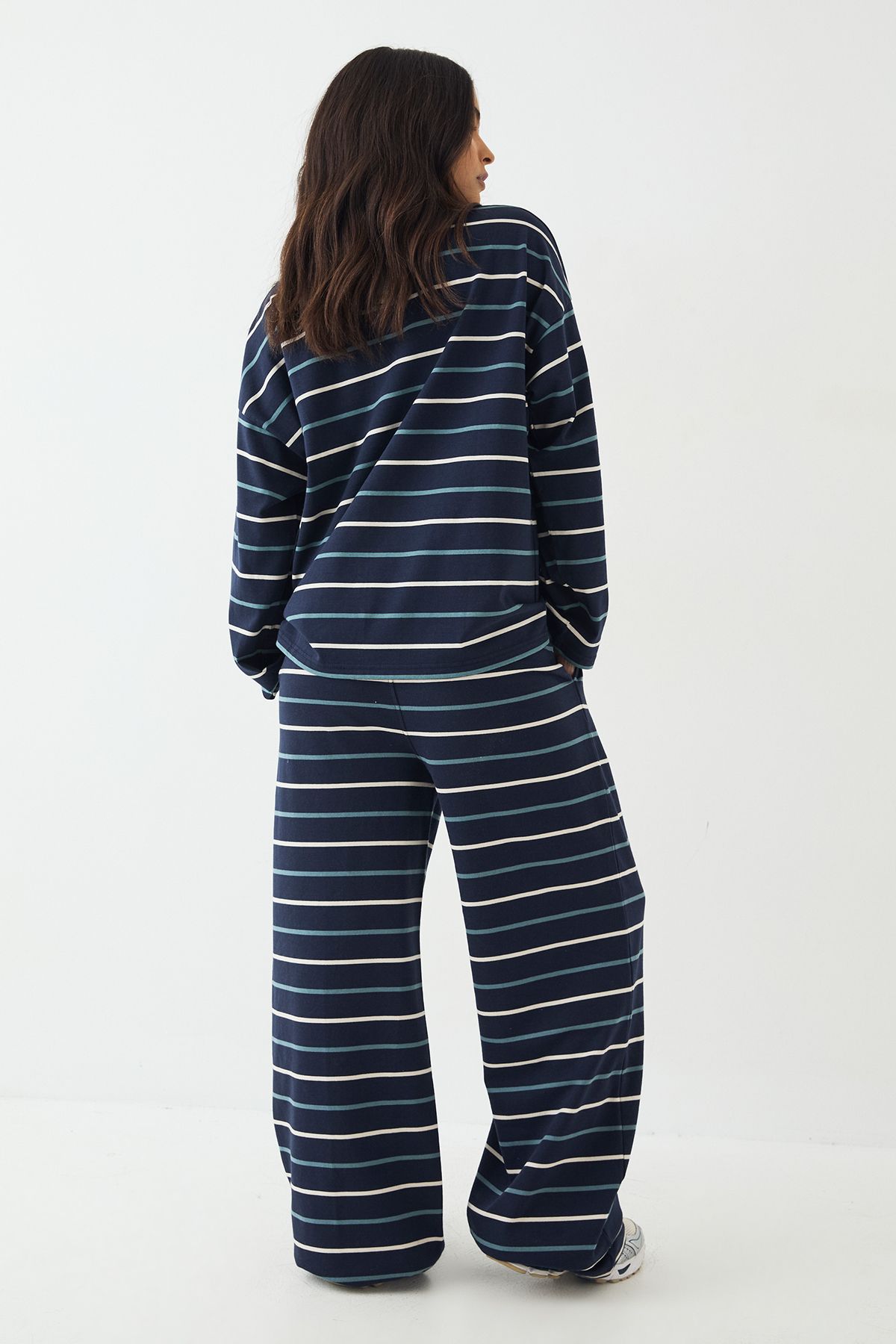 DSGN Studio DSGN Studio Stripe Straight Leg Jogger Navy image 2