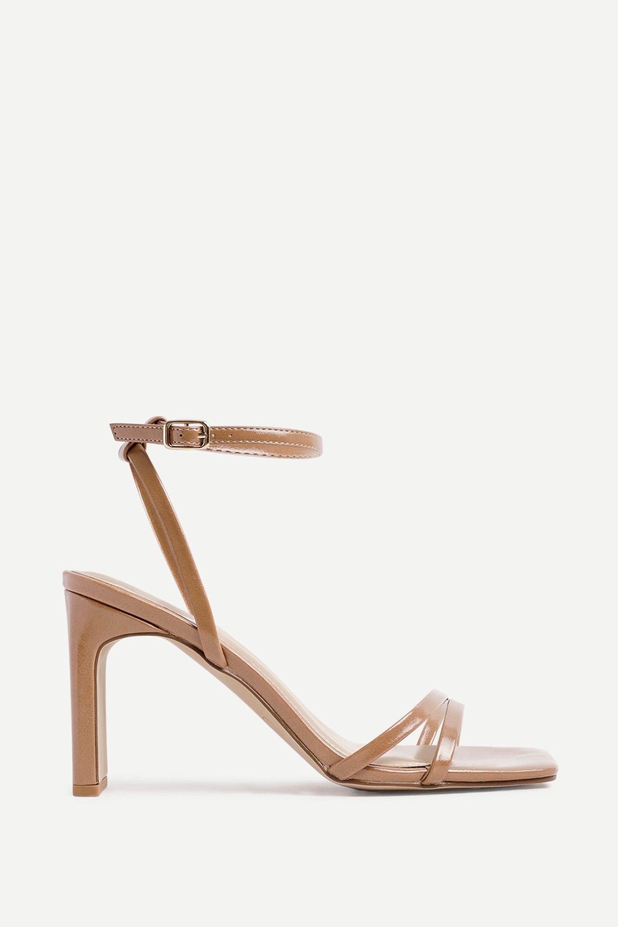 Linzi Gesture Deep Nude Faux Leather Strappy High Heel image 1