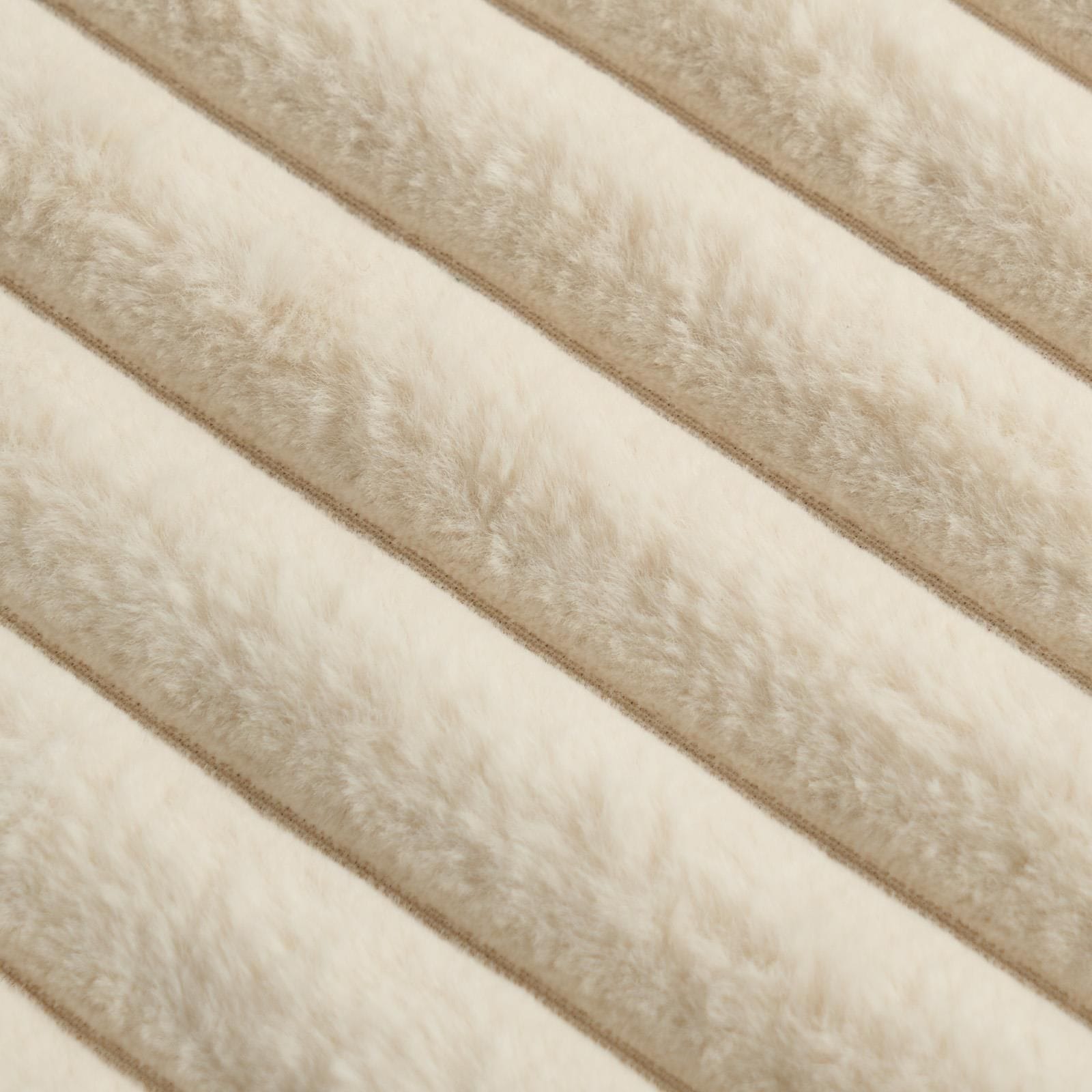 OHS Faux Fur Ribbed Fleece Throw Over Bed Blanket Winter Warm Supersoft image 6