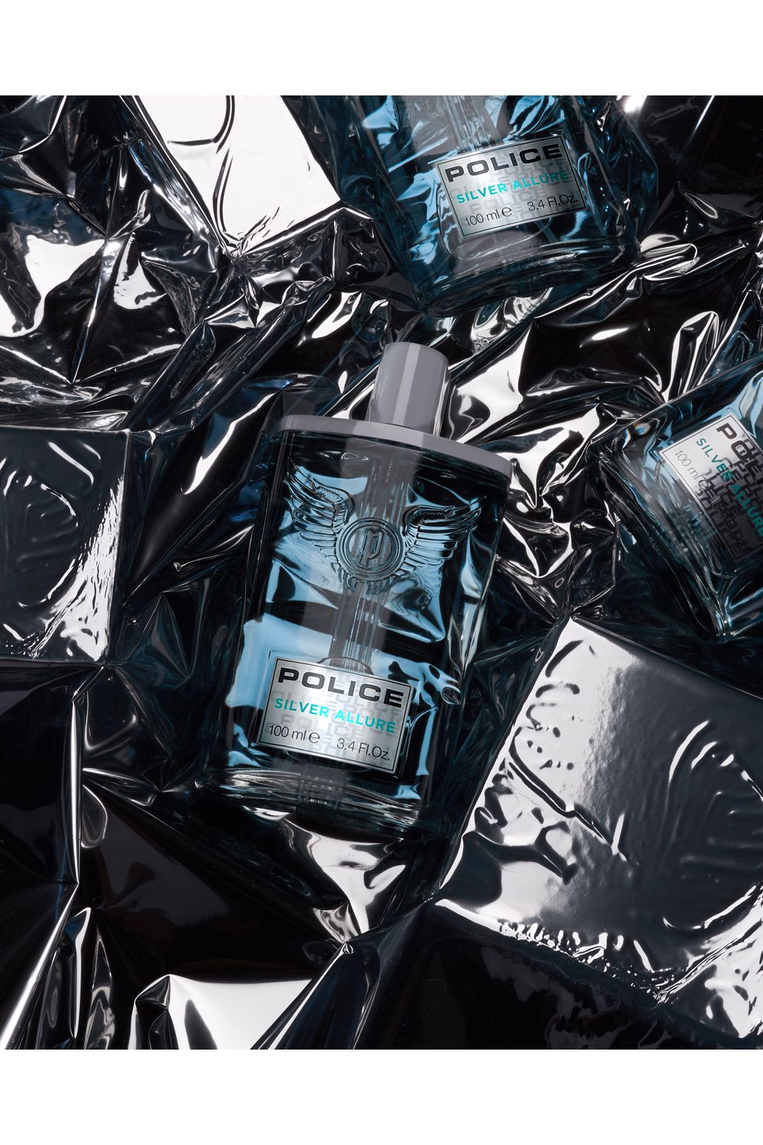 Police Silver Allure Man Eau De Toilette 100ml and Shower Shampoo Gel 100ml Gift Set Misc image 2