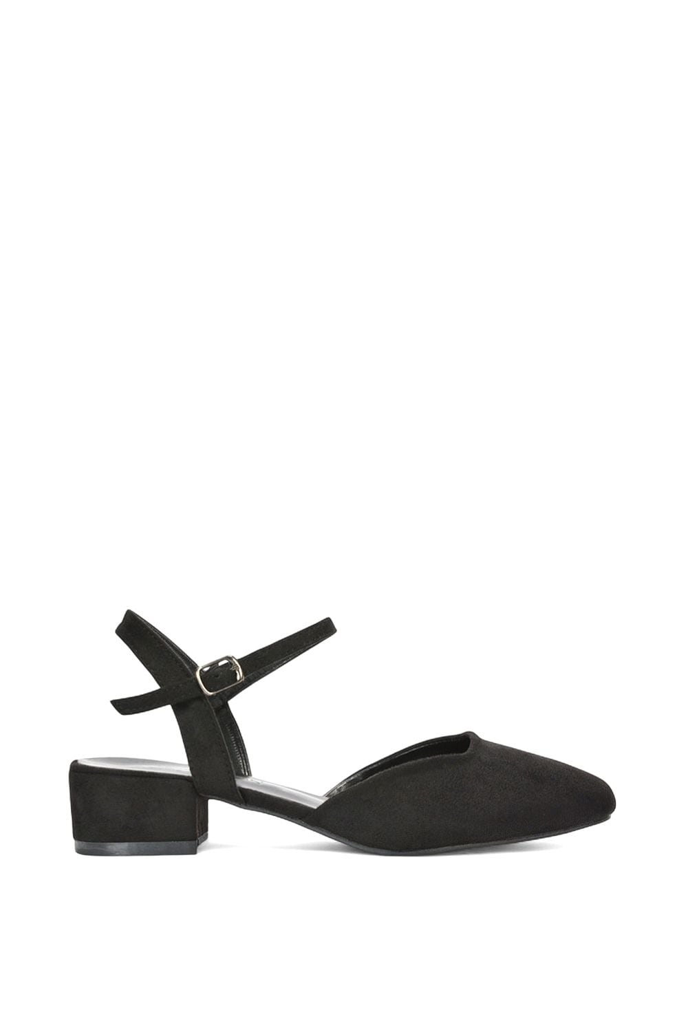 XY London 'Hilary' Square Closed Toe Strappy Court Shoe Low Heels image 1