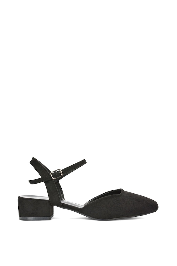 XY London 'Hilary' Square Closed Toe Strappy Court Shoe Low Heels