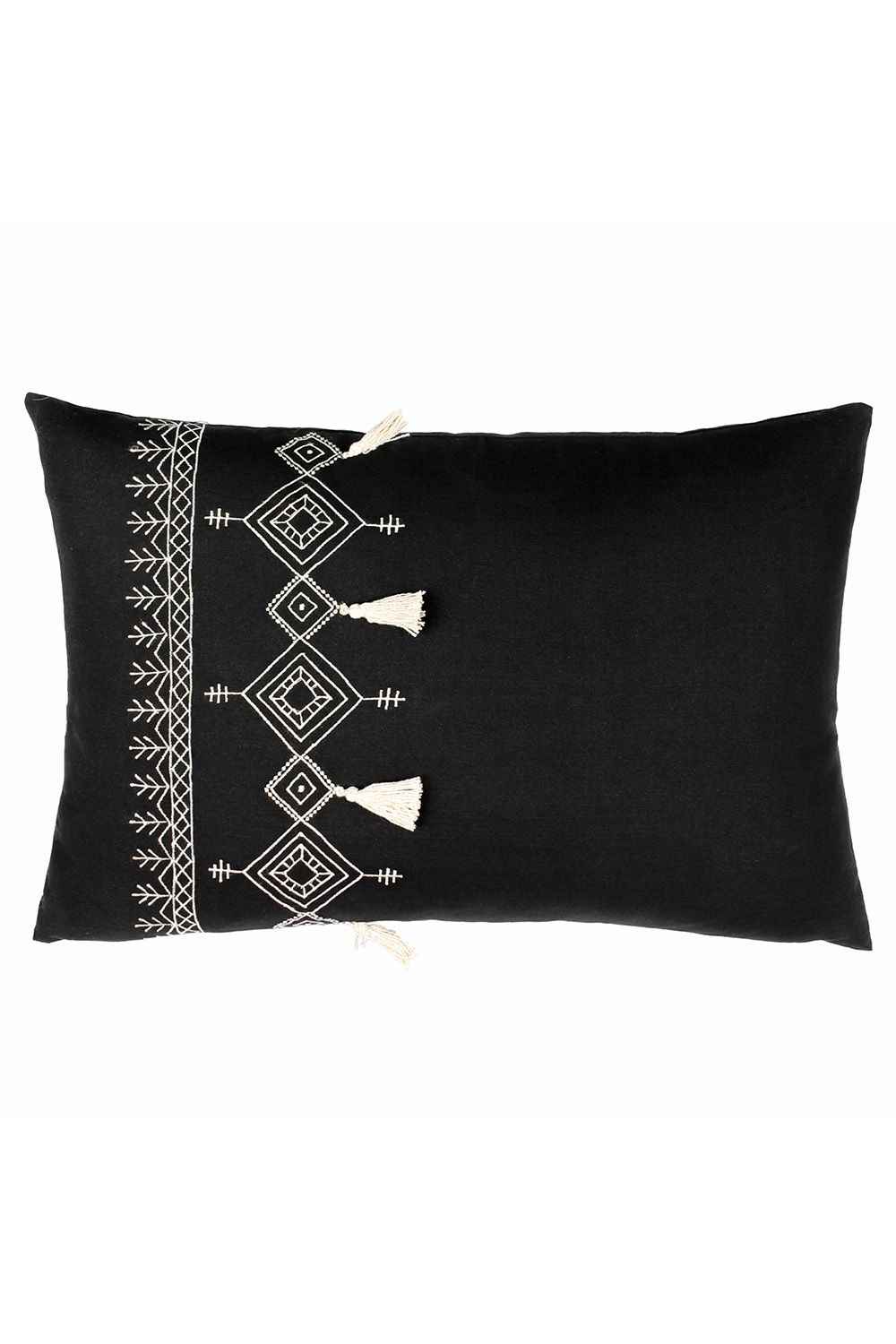 Furn Pritta Cotton Embroidered Tasselled Cushion image 1