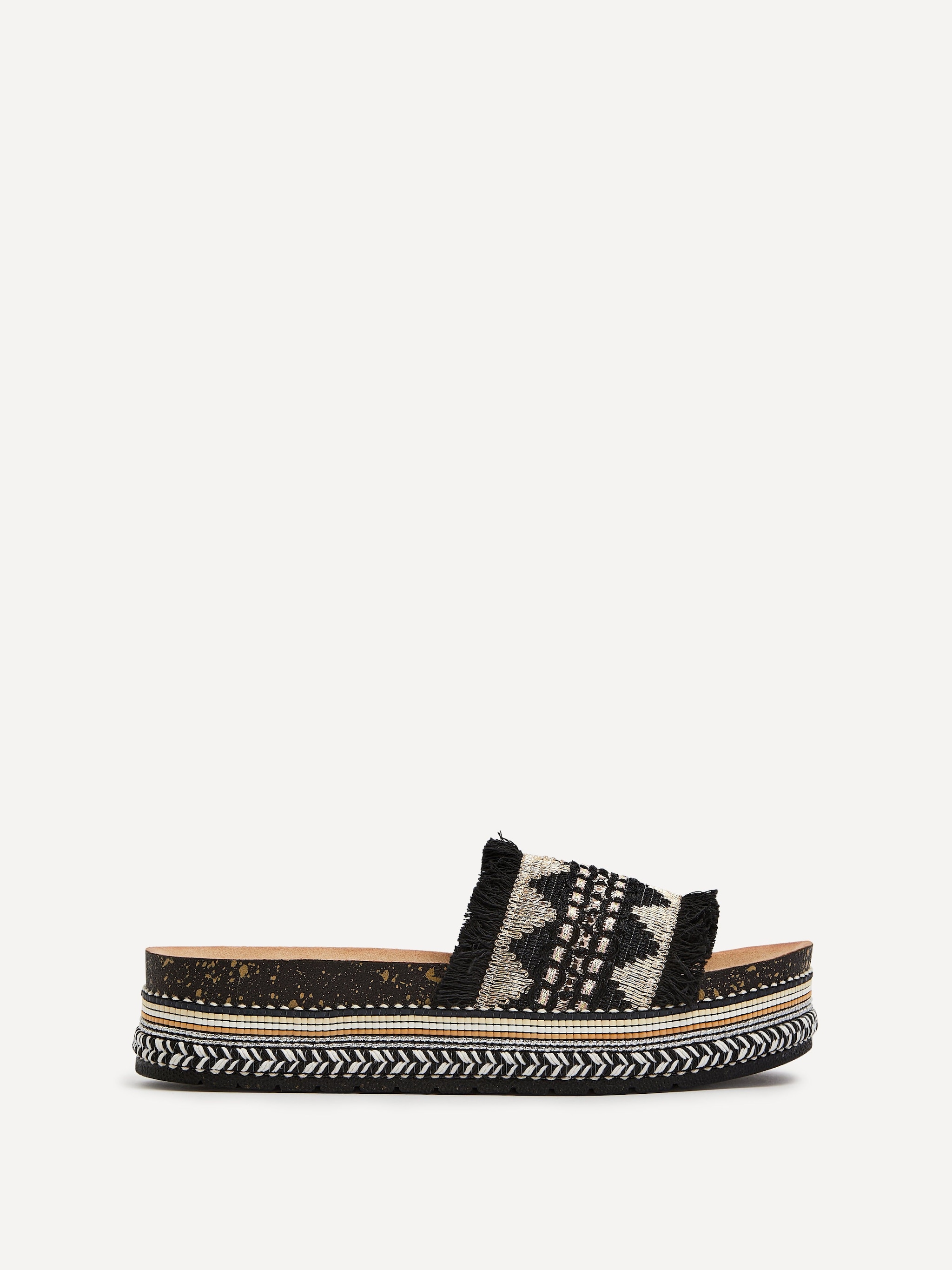Linzi Janelle Black & Gold Flatform Slip On Sandal image 1