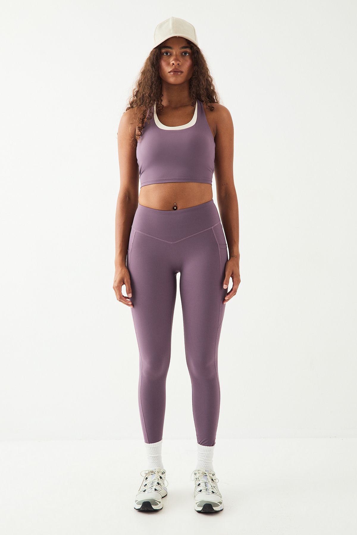 DSGN Studio DSGN Studio Ultra Sculpt Contrast Longline Sports Bra Grape image 5