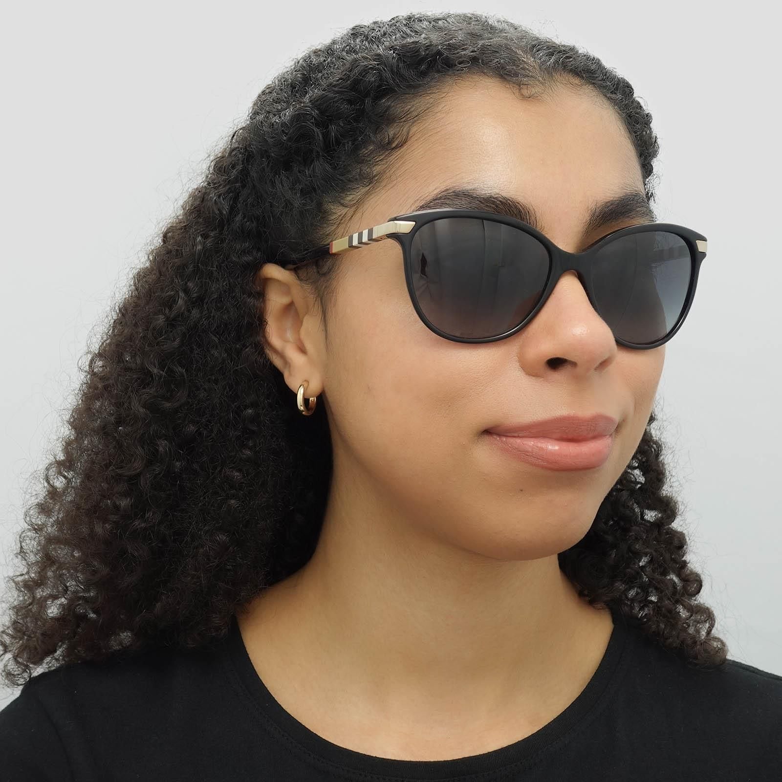 Burberry Cat Eye Black With Gold Detailing Grey Gradient BE4216 Sunglasses image 7
