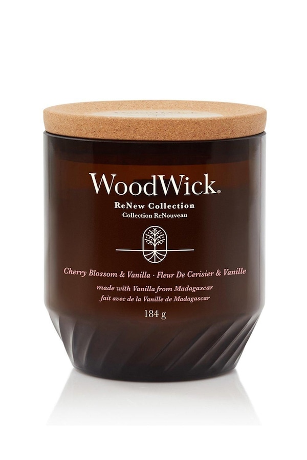 Woodwick Cherry Blossom & Vanilla Renew Medium Candle Multi