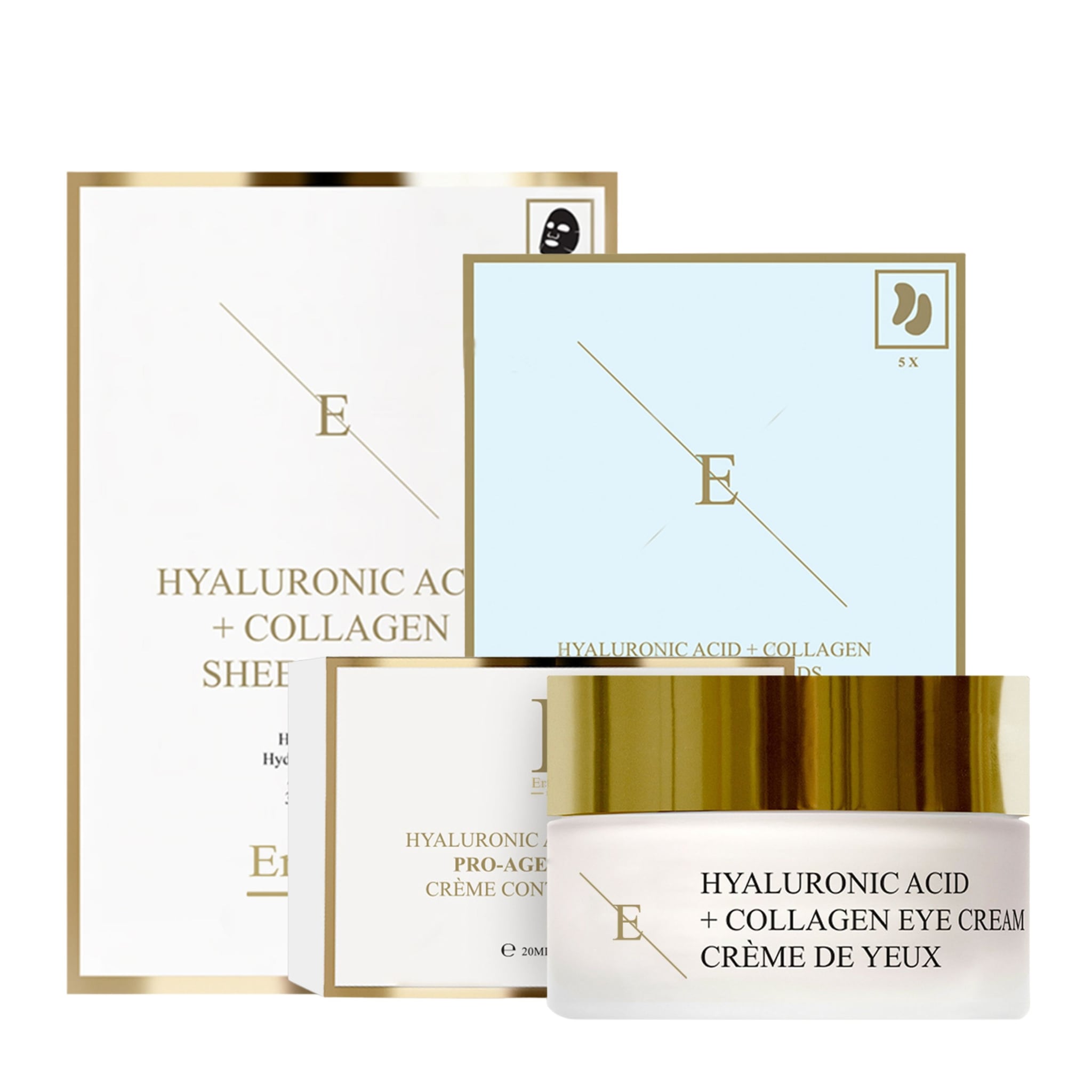 Erth Skin London Hydra Collagen Glow Set: Hyaluronic Sheet Mask, Hyaluronic Eye Cream 30ml & Hyaluronic acid Eye Pads image 1