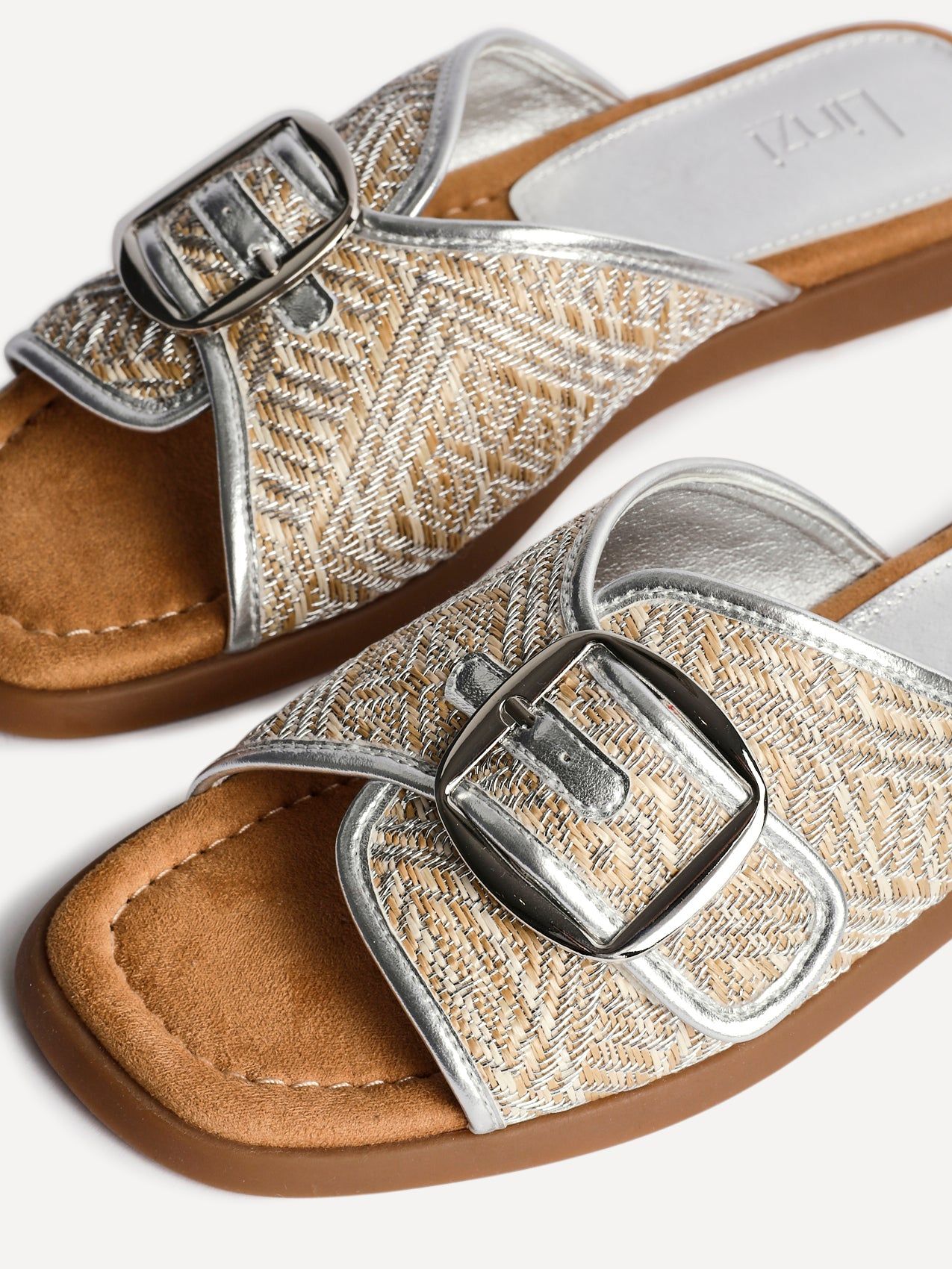 Linzi Zuma Silver Woven Flat Slider Sandal image 5