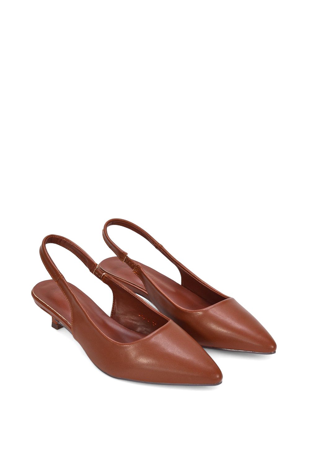 XY London 'Leila' Pointed Toe Low Kitten Heel Slingback Court Shoes image 5