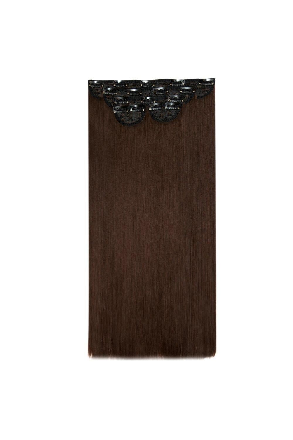 Lullabellz Super Thick 22" 5 Piece Straight Clip In Extensions Choc Brown image 1