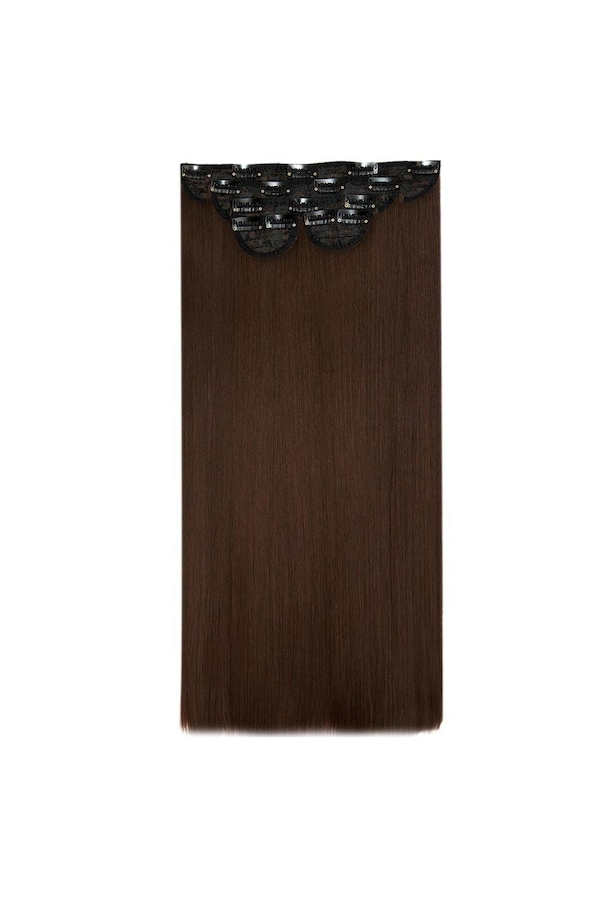 Lullabellz Super Thick 22" 5 Piece Straight Clip In Extensions Choc Brown