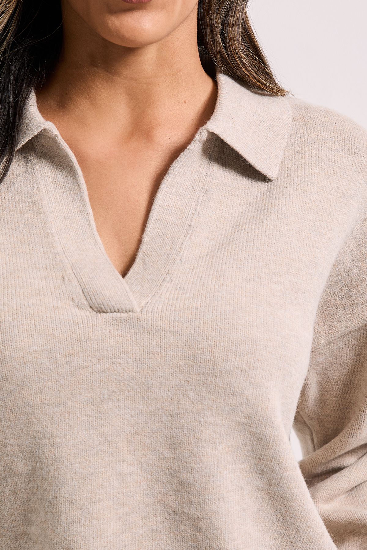 Dorothy Perkins Polo Collared Jumper Oatmeal image 5