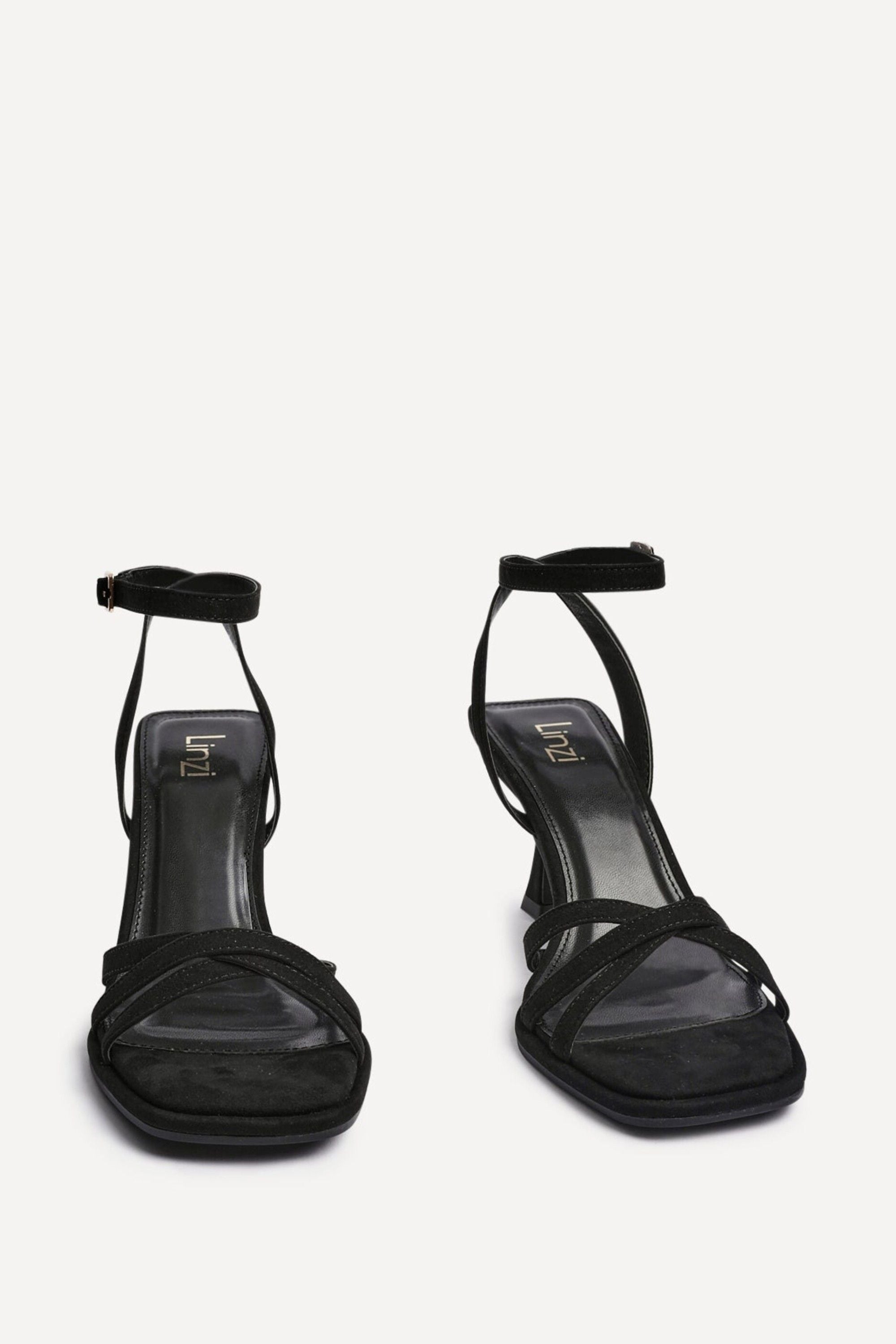 Linzi Faro Black Faux Suede Strappy Heeled Sandals image 3