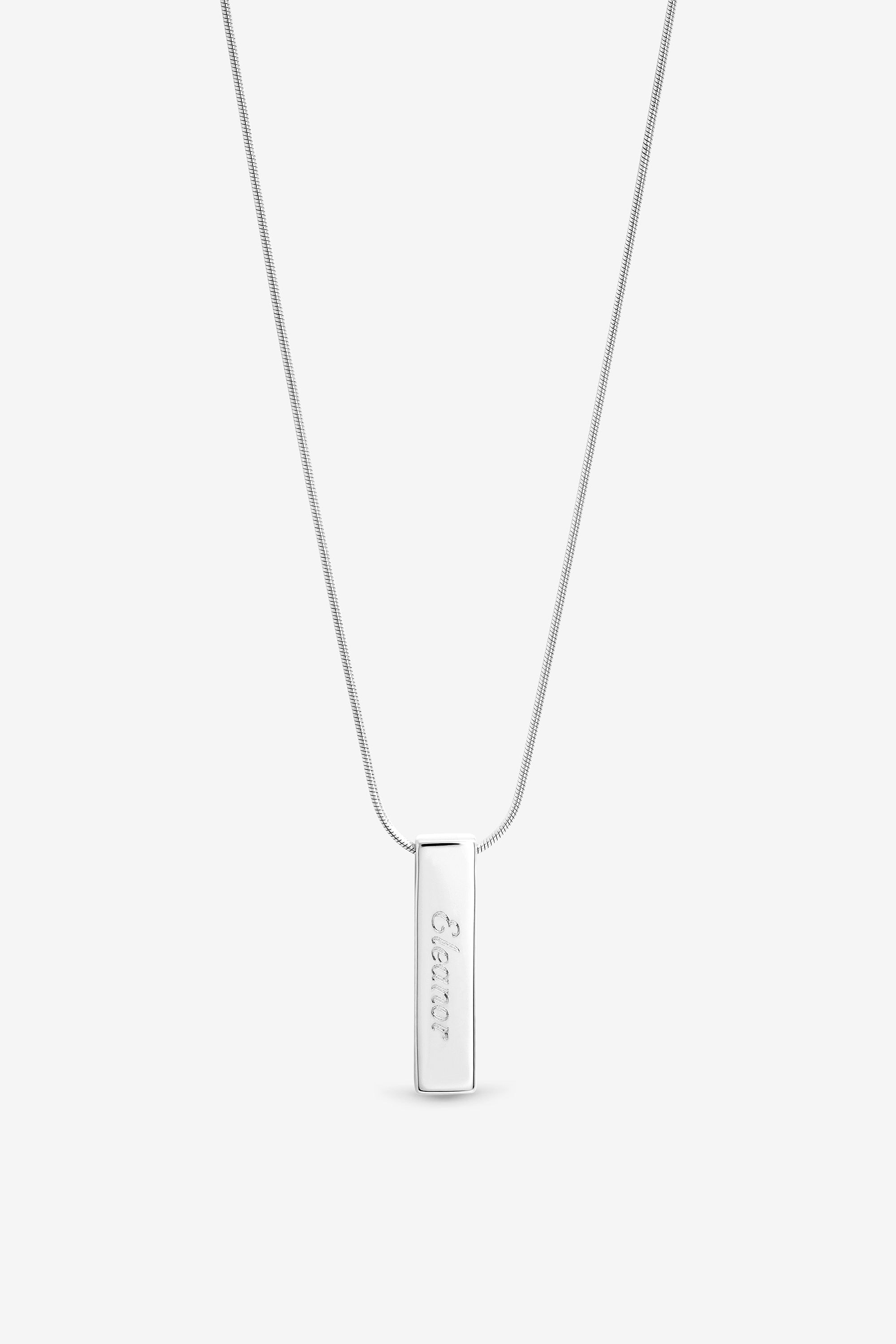 Simply Silver Sterling Silver 925 Polished Bar Pendant image 1