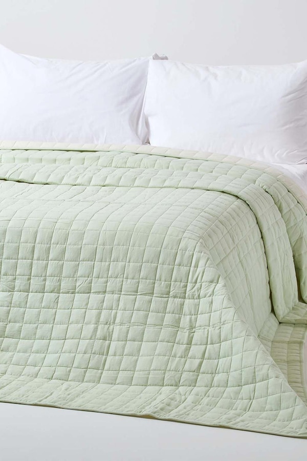 Homescapes Cotton Quilted Reversible Bedspread