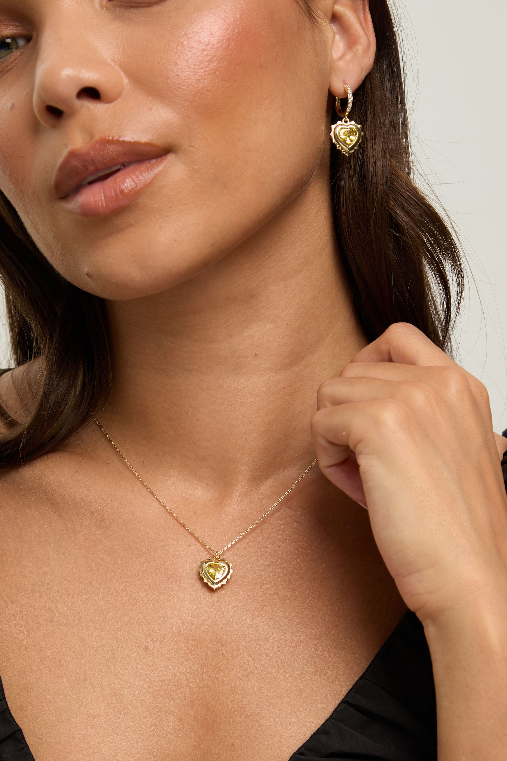 Jon Richard 14Ct Real Gold Plated Heart Birthstone Pendant - November - Gift Boxed image 3