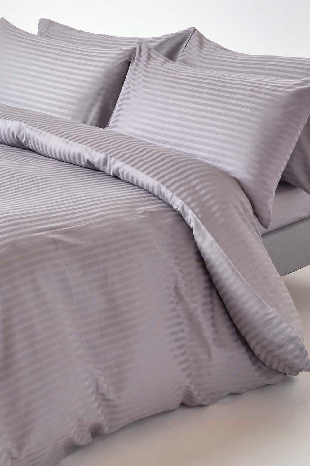 Homescapes Egyptian Cotton Satin Stripe Fitted Sheet 12 inch 330 Thread Count image 4