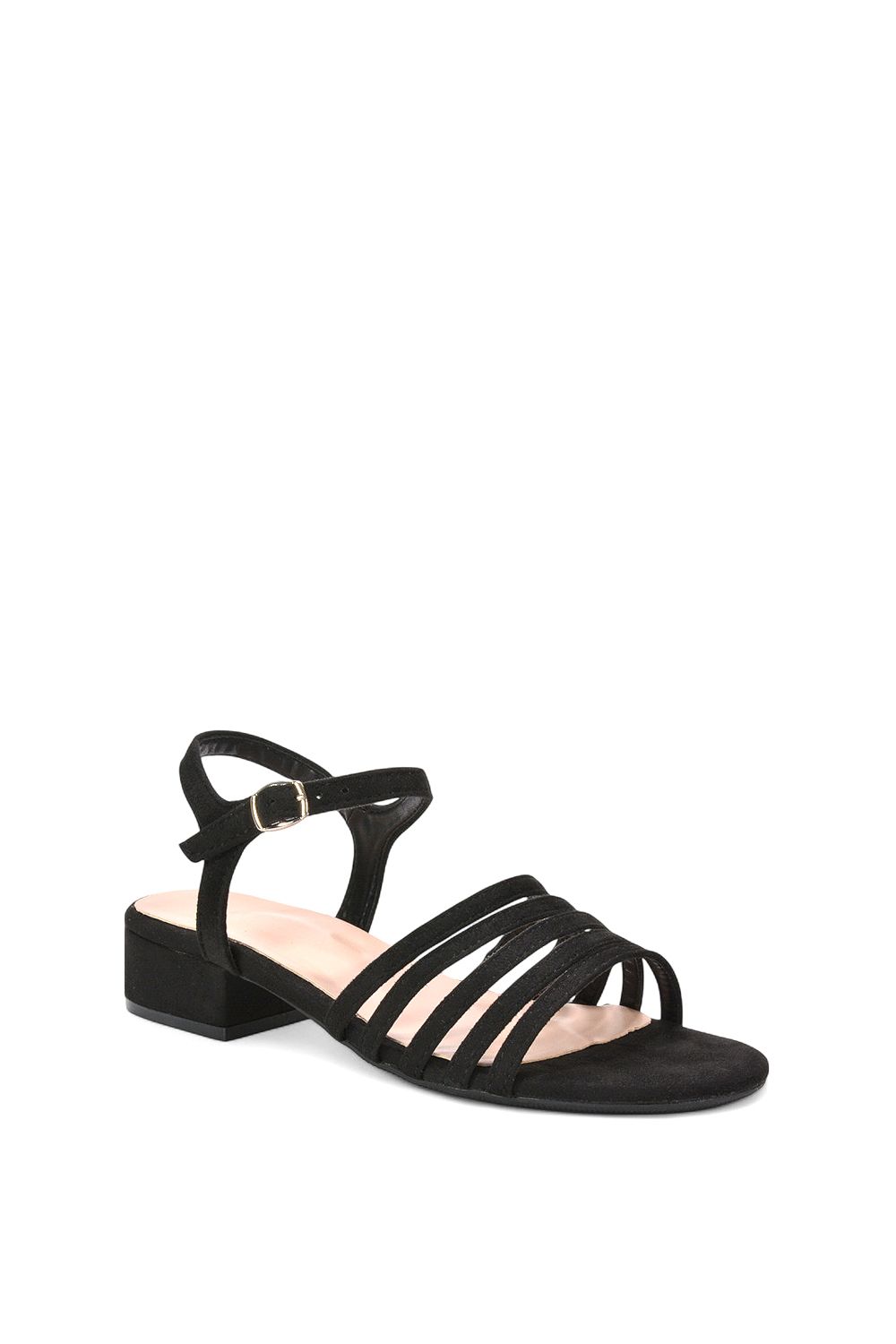 XY London 'Katie' Low Heel Open Toe Sandals With Ankle Strap image 2