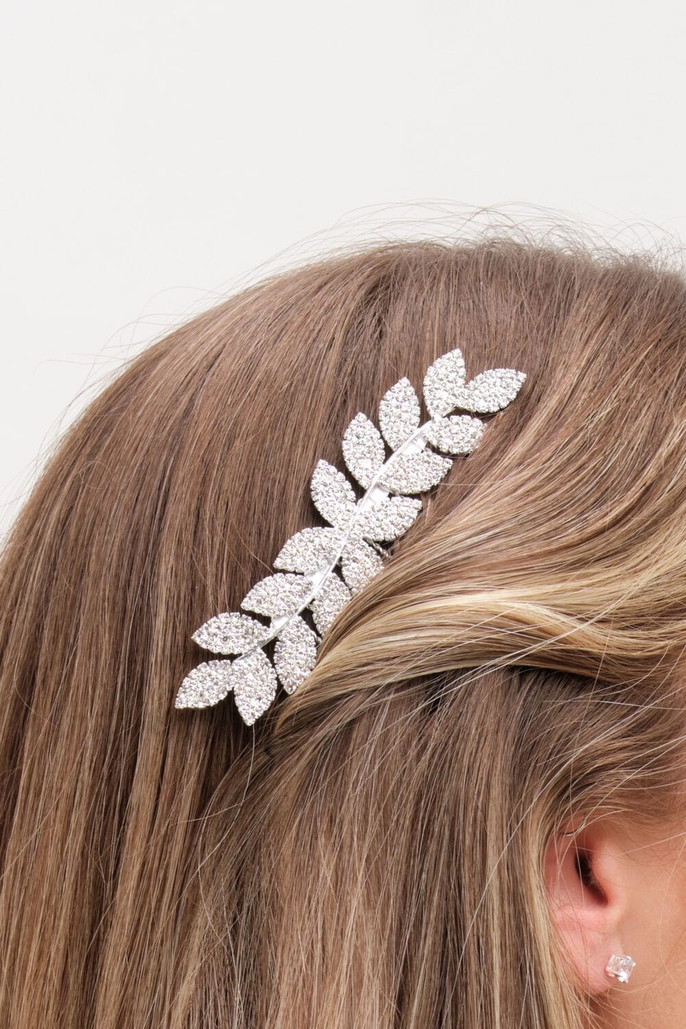 Jon Richard Silver Plated Crystal Leaf Comb image 3