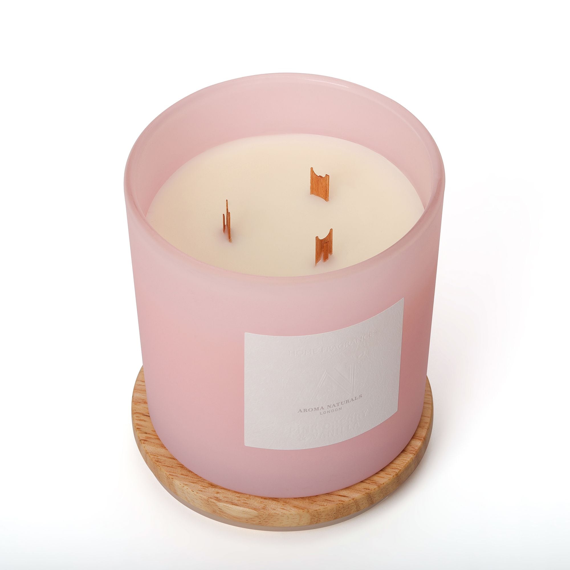 Aroma Naturals Frosted Decadence Glass Candle - Cashmere Scent image 4