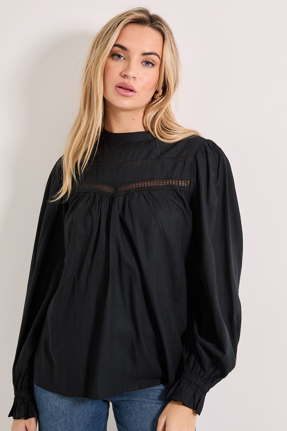 Dorothy Perkins Lace Detail Boho Top Black