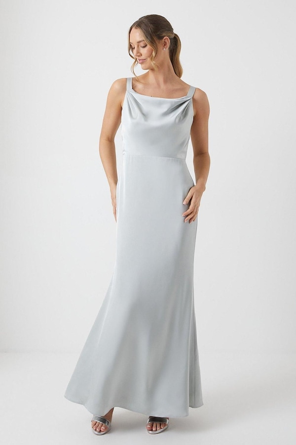 Coast Wrap Back Cami Satin Bridesmaid Dress Sage