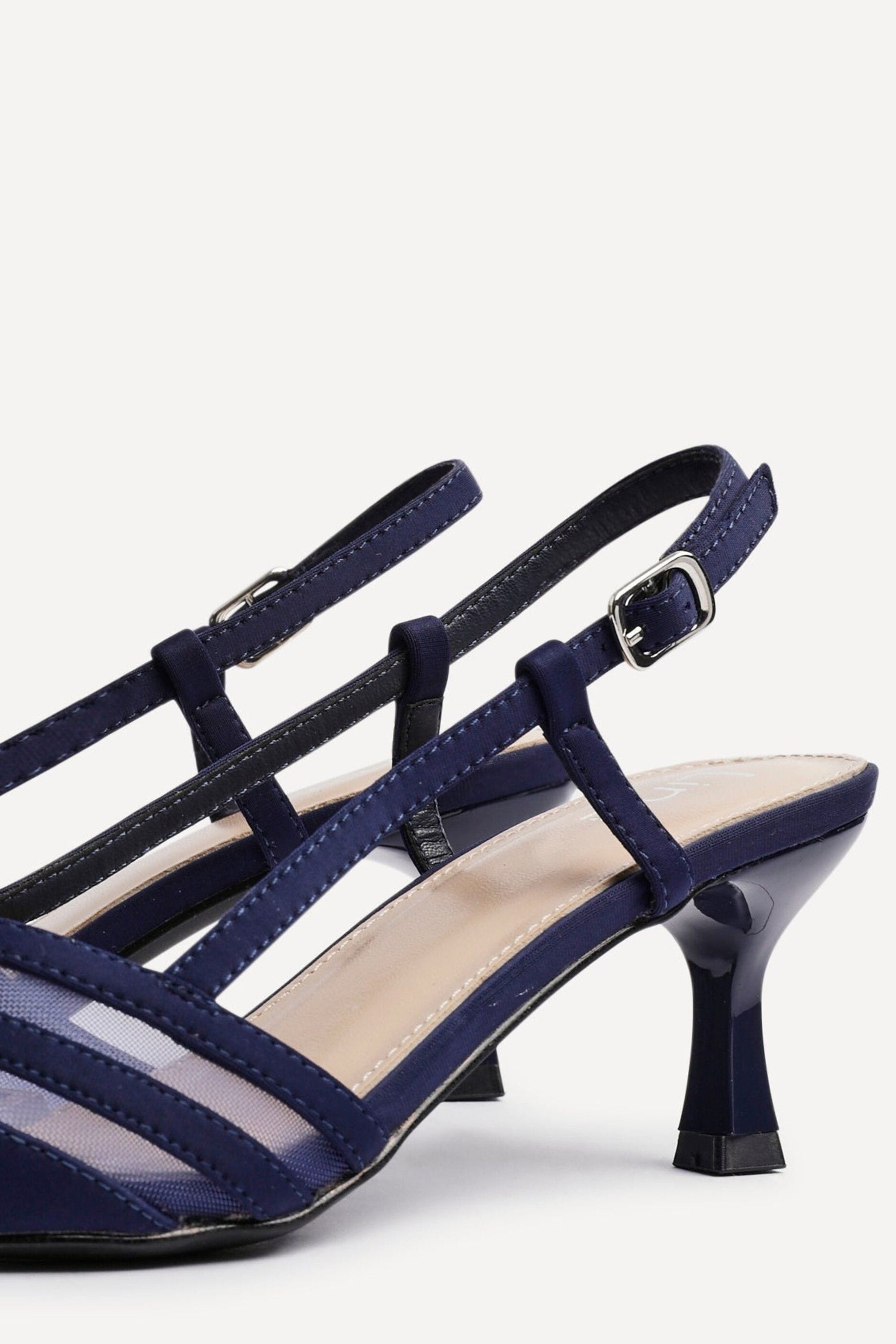 Linzi Milan Navy Scuba Mesh Slingback Court Heel image 5