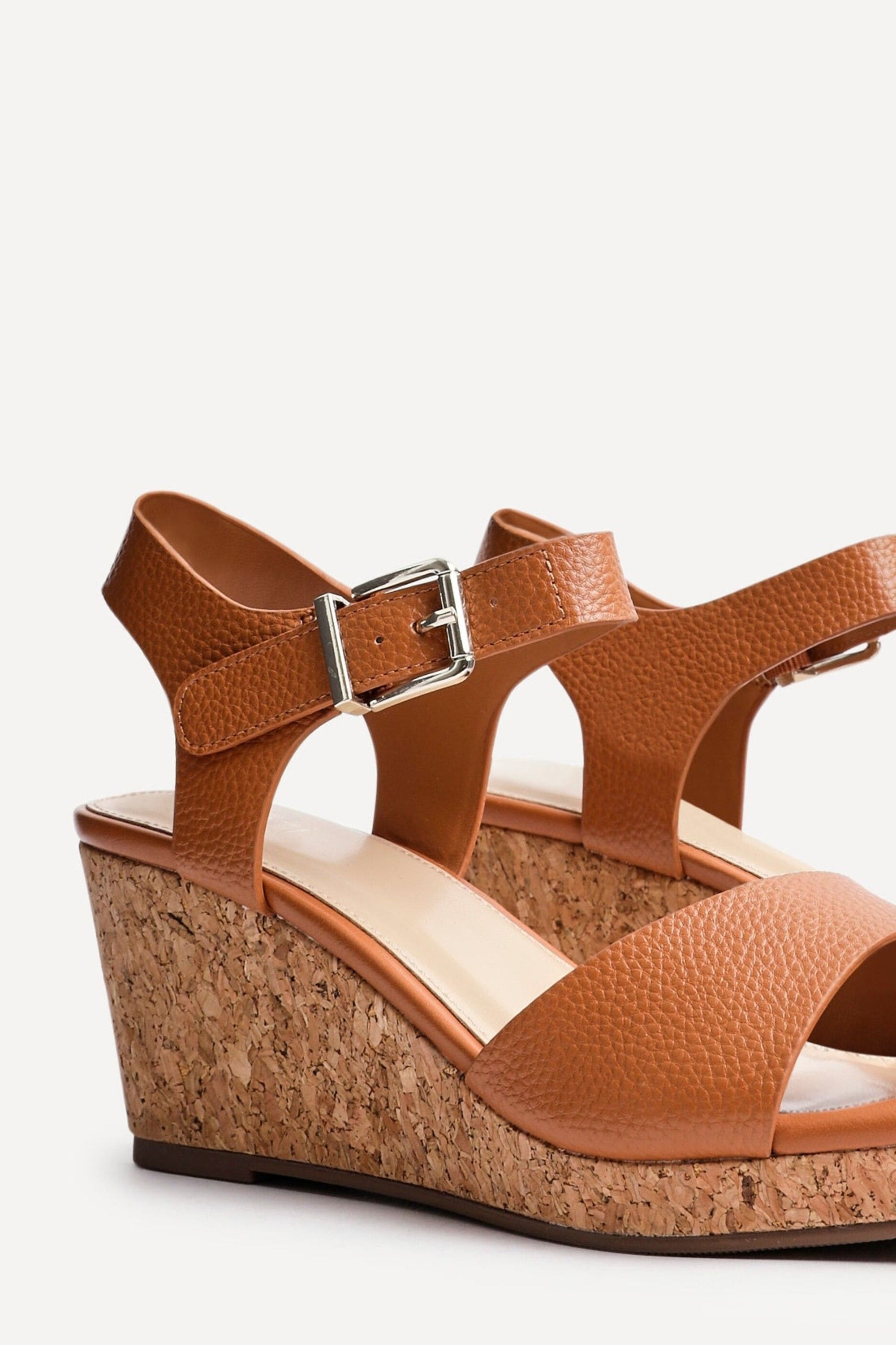 Linzi Sierra Tan Faux Leather Cork Platform Wedge image 4