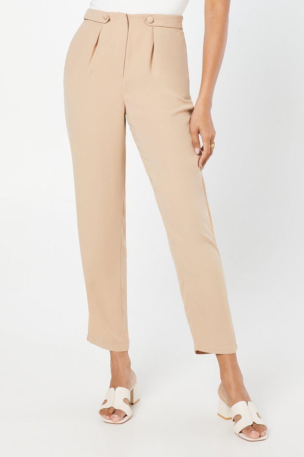 Dorothy Perkins Button Front Slim Leg Trouser Camel image 2