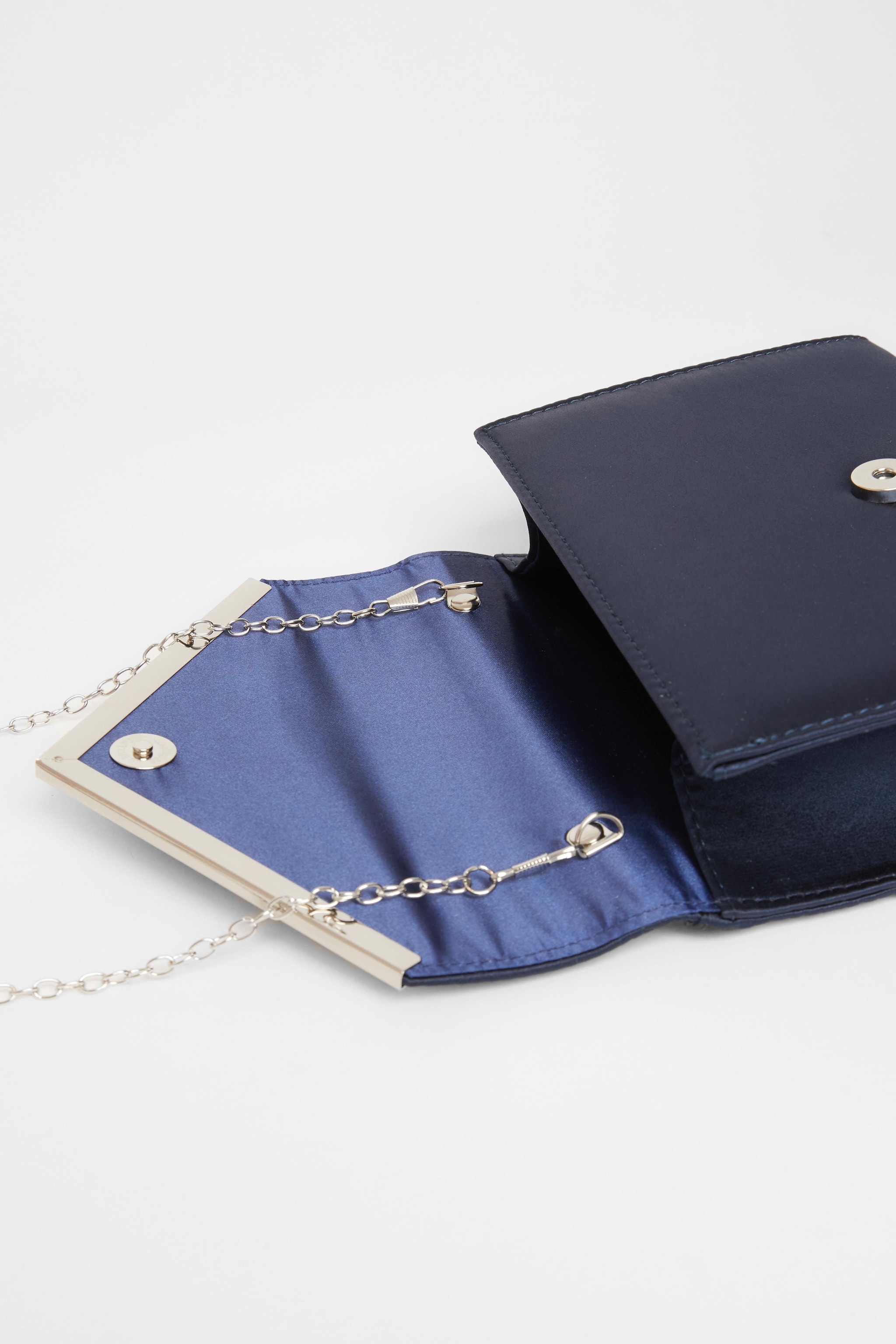 Quiz Navy Pleated Clutch Bag image 2