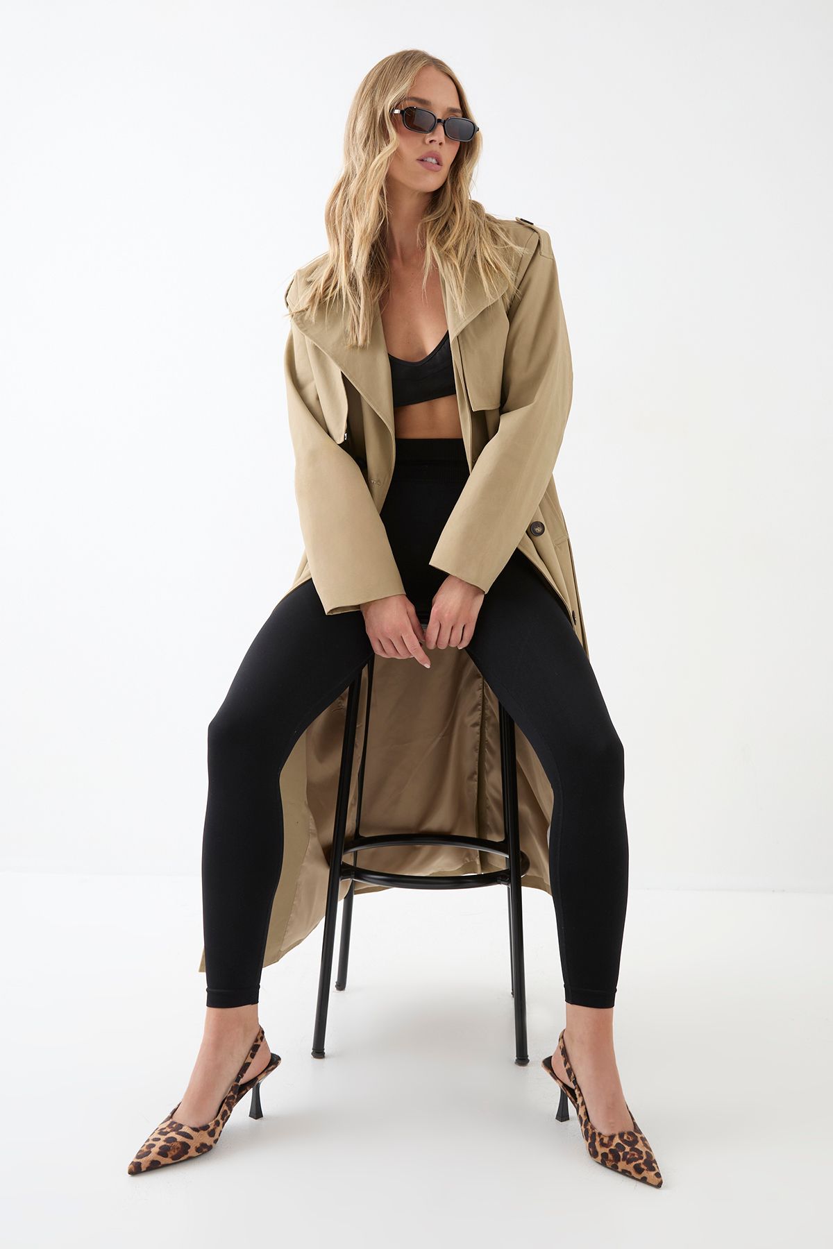 MissPap Leopard High Stiletto Heel Sling Back Court Shoes Leopard image 2