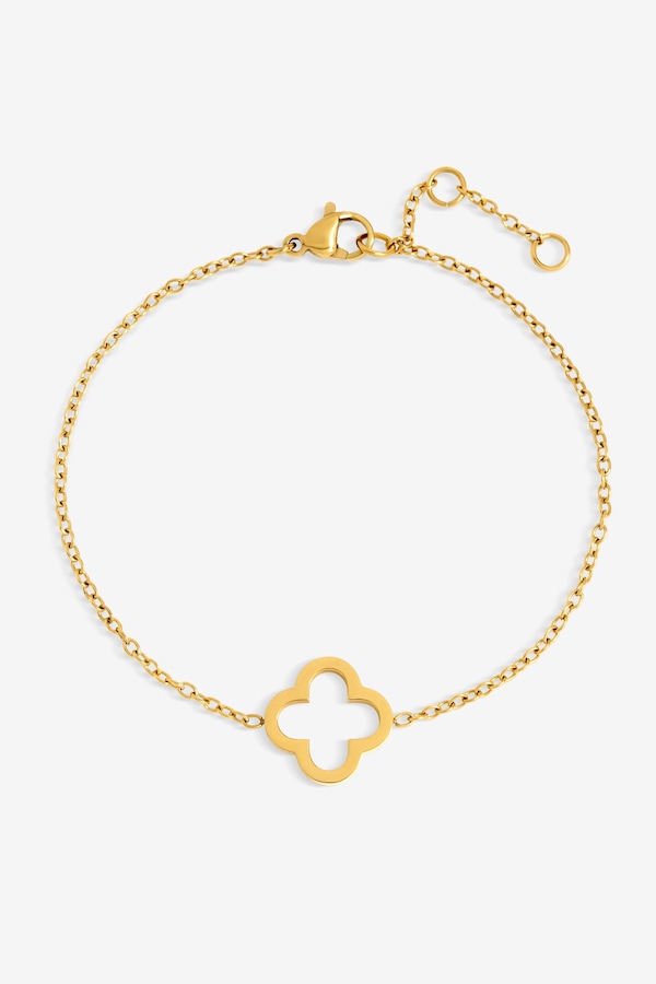 Jon Richard Gold Plated Waterproof Clover Bracelet