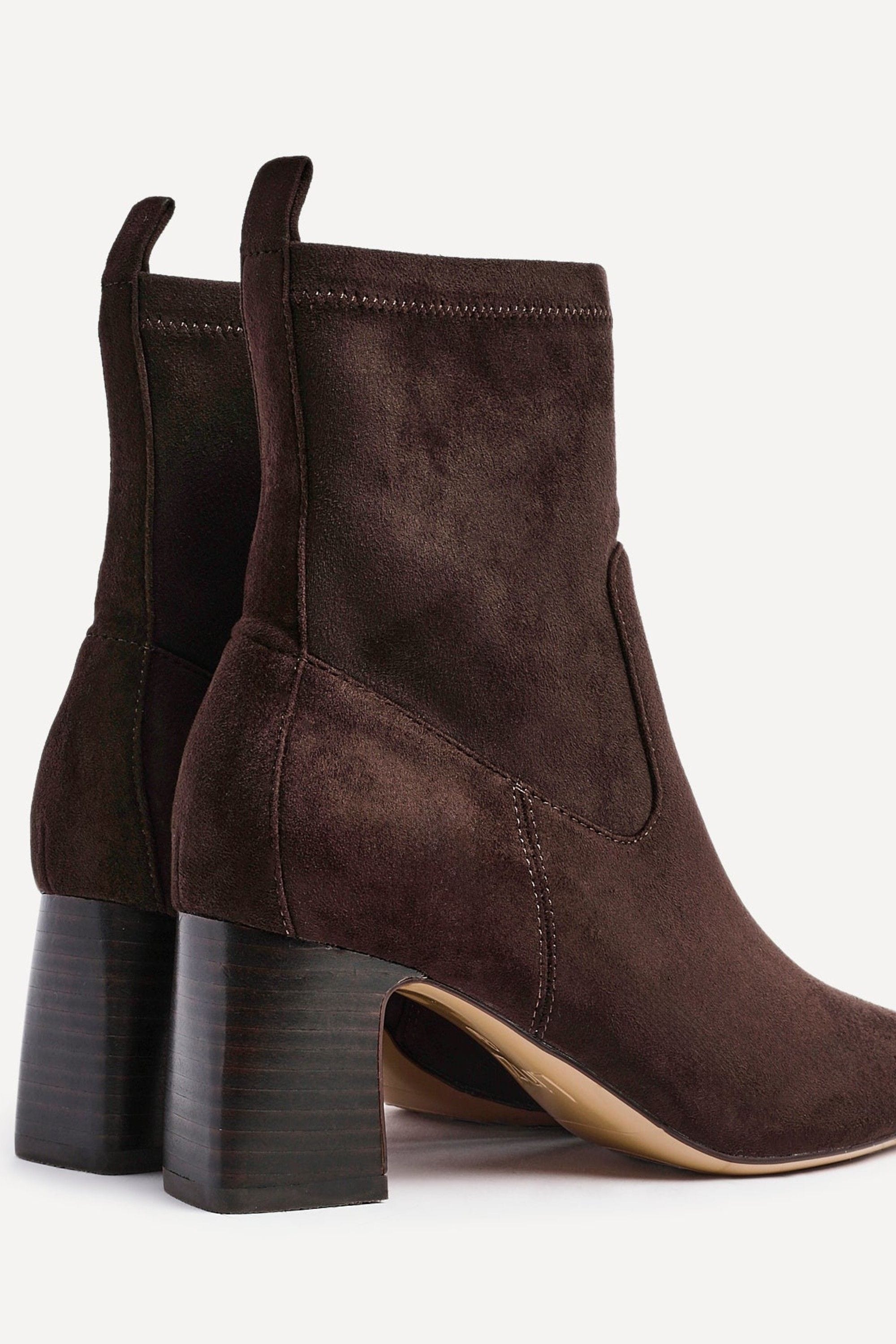 Linzi Francisco Brown Faux Suede Heeled Ankle Boot image 4