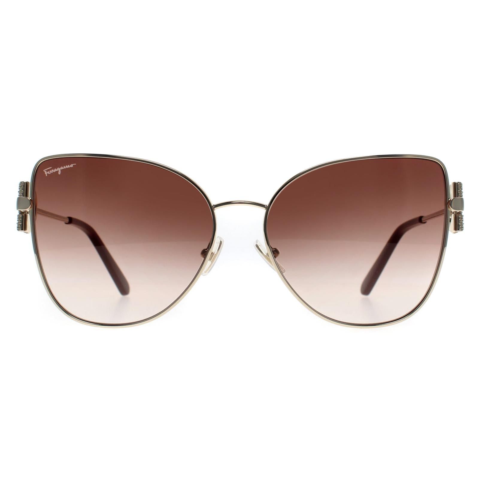 Salvatore Ferragamo Cat Eye Gold Brown Gradient SF296SR