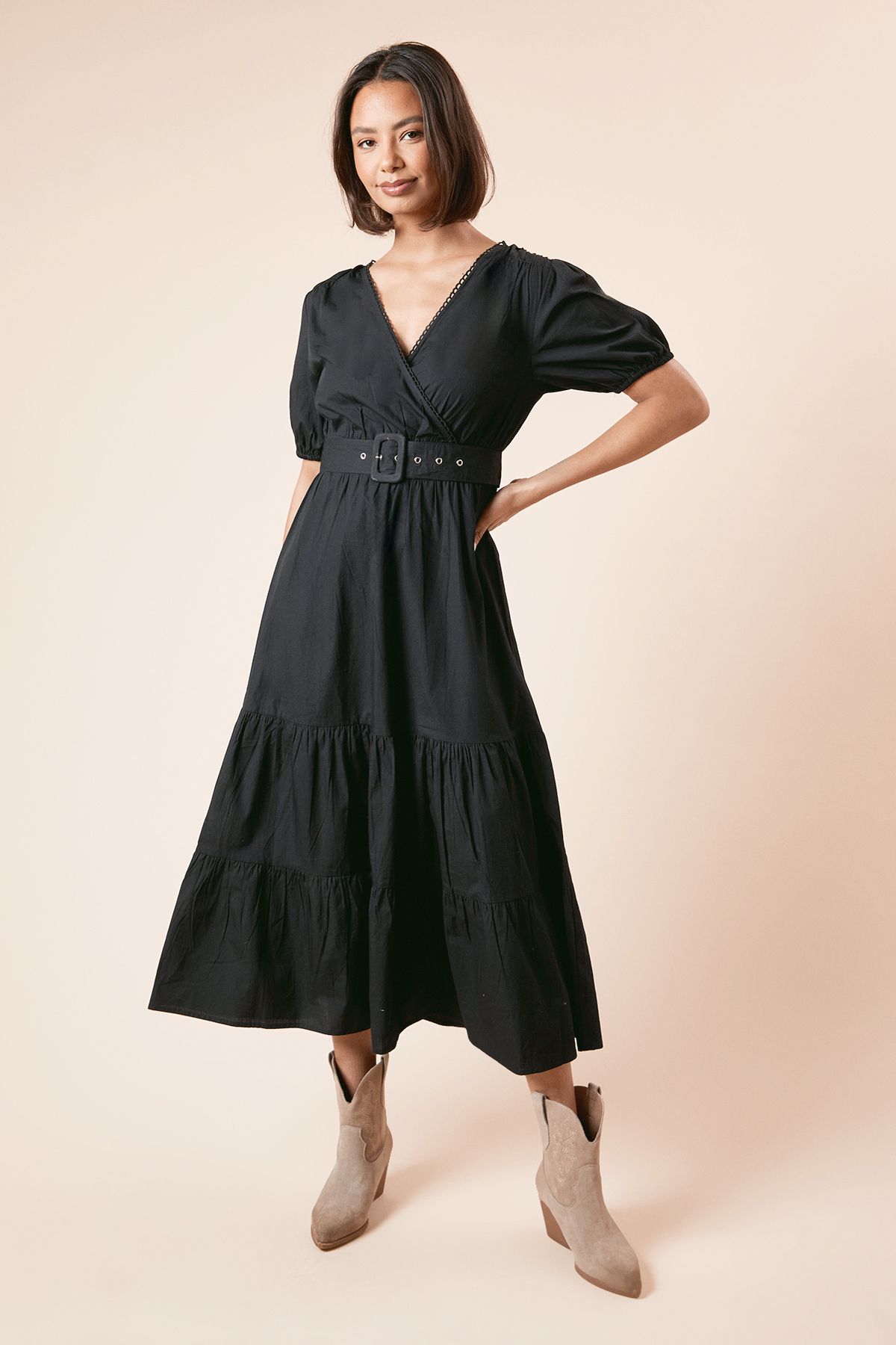 Dorothy Perkins Poplin Shirt Dress Black image 1