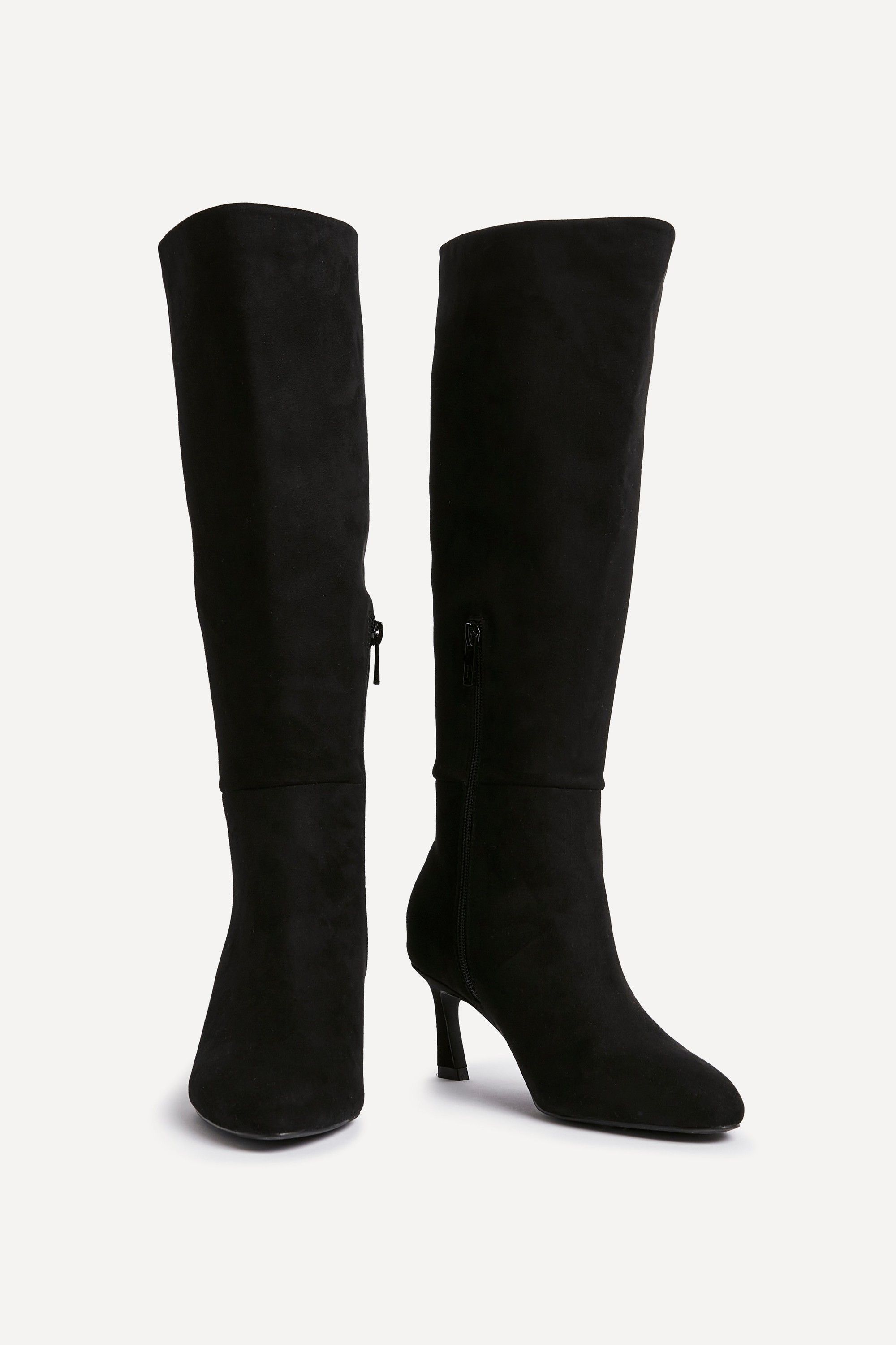 Linzi Rush Black Faux Suede High Leg Stiletto Boots image 4