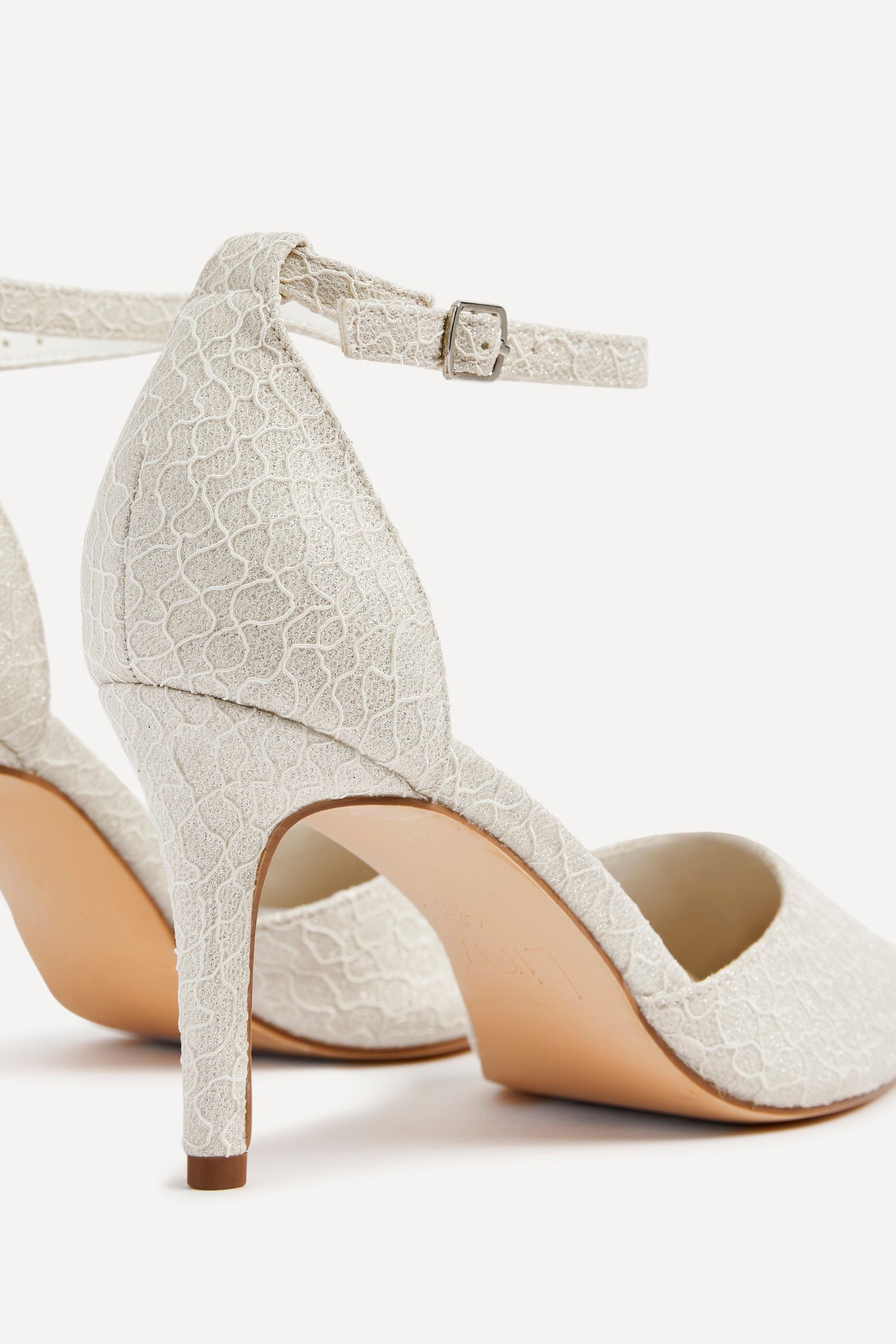 Linzi Maci Ivory Glitter Effect Stiletto Court Heel image 5