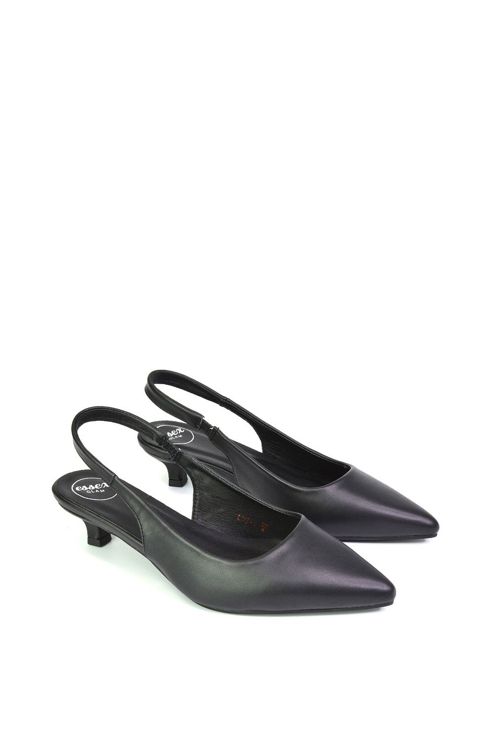 XY London 'Avalone' Pointed Toe Sling Back Kitten Heel Sandals image 3