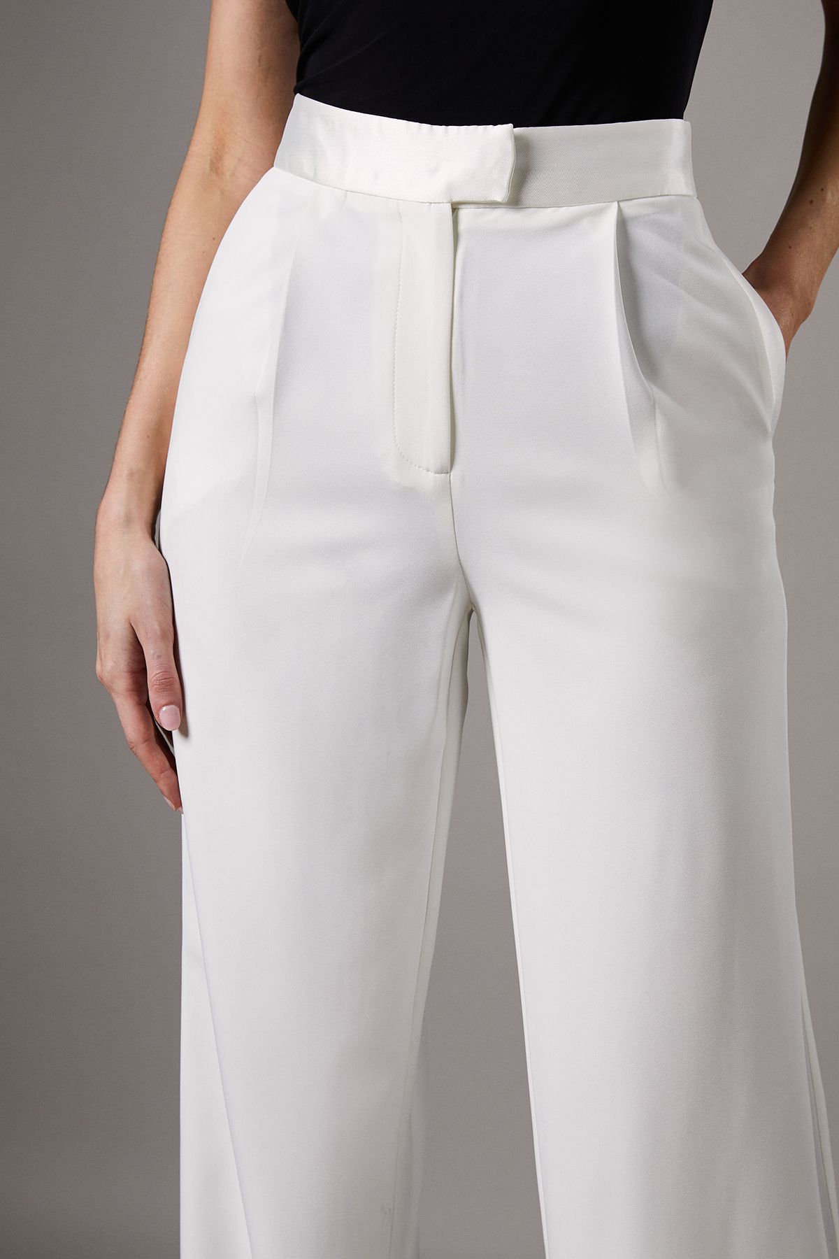 Coast Satin Panel Wide Leg Trouser White image 4