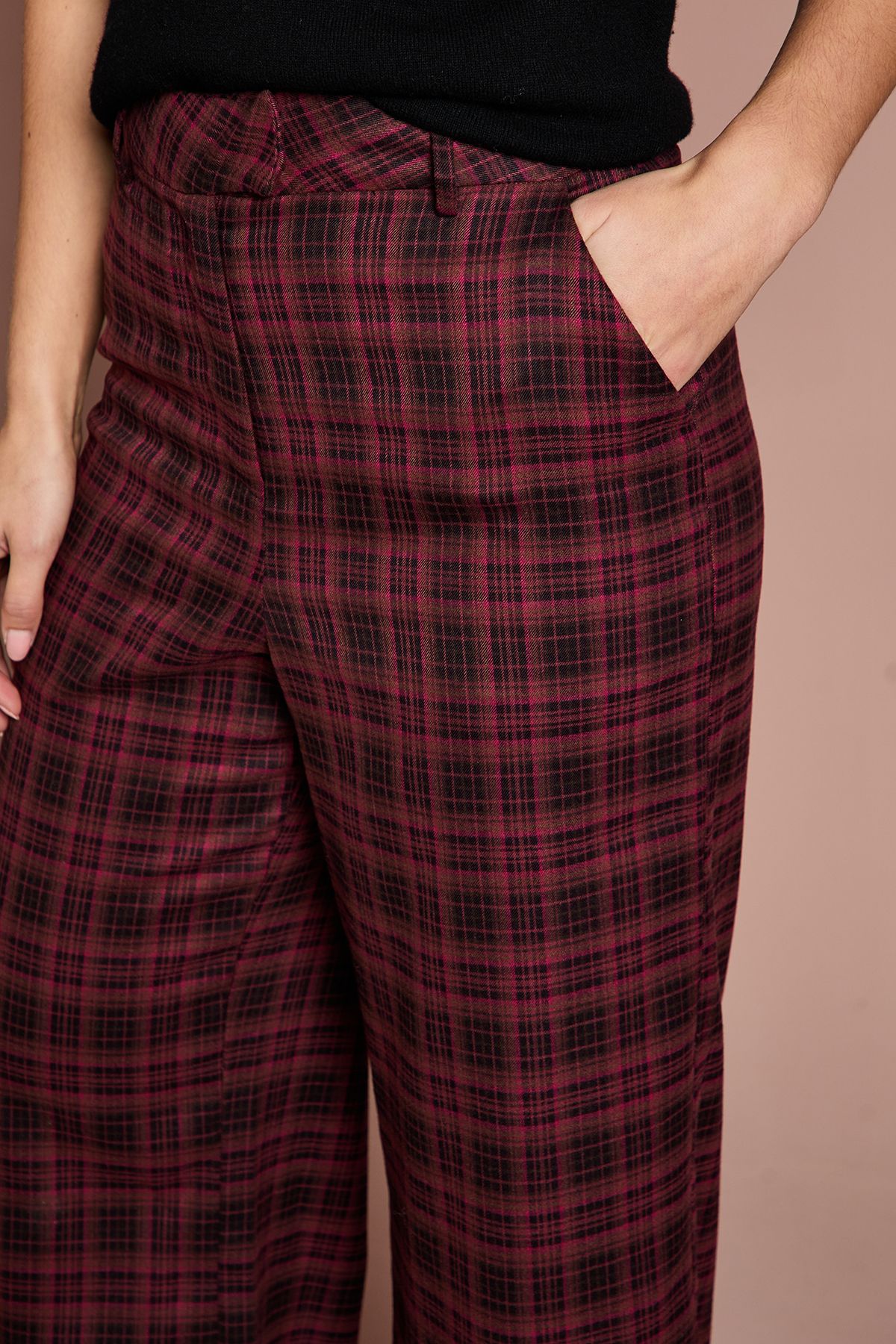 Coast Lisa Tan Premium Formal Check Trouser Berry image 2